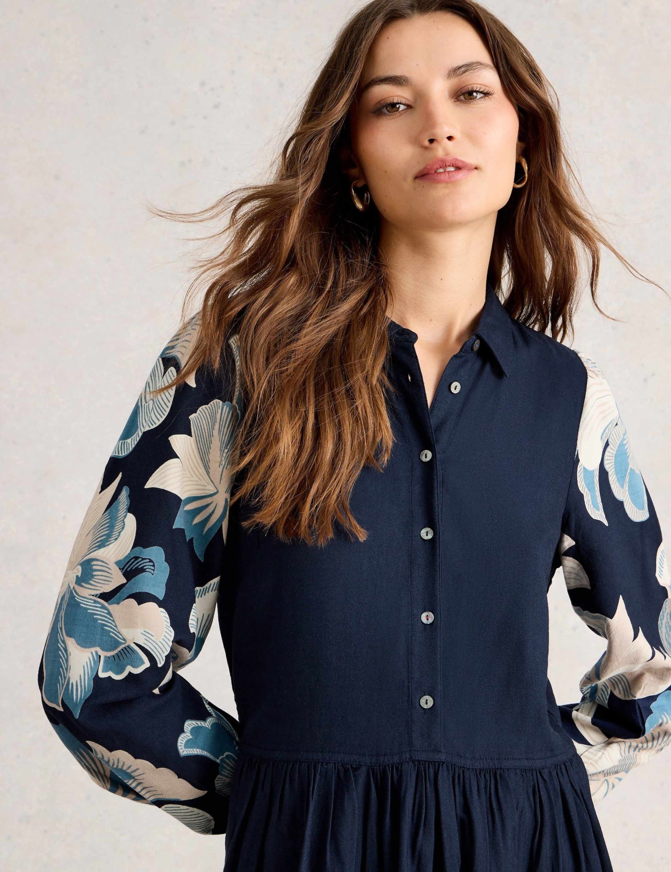 Cotton Blend Floral Midi Tea Dress 5 of 6