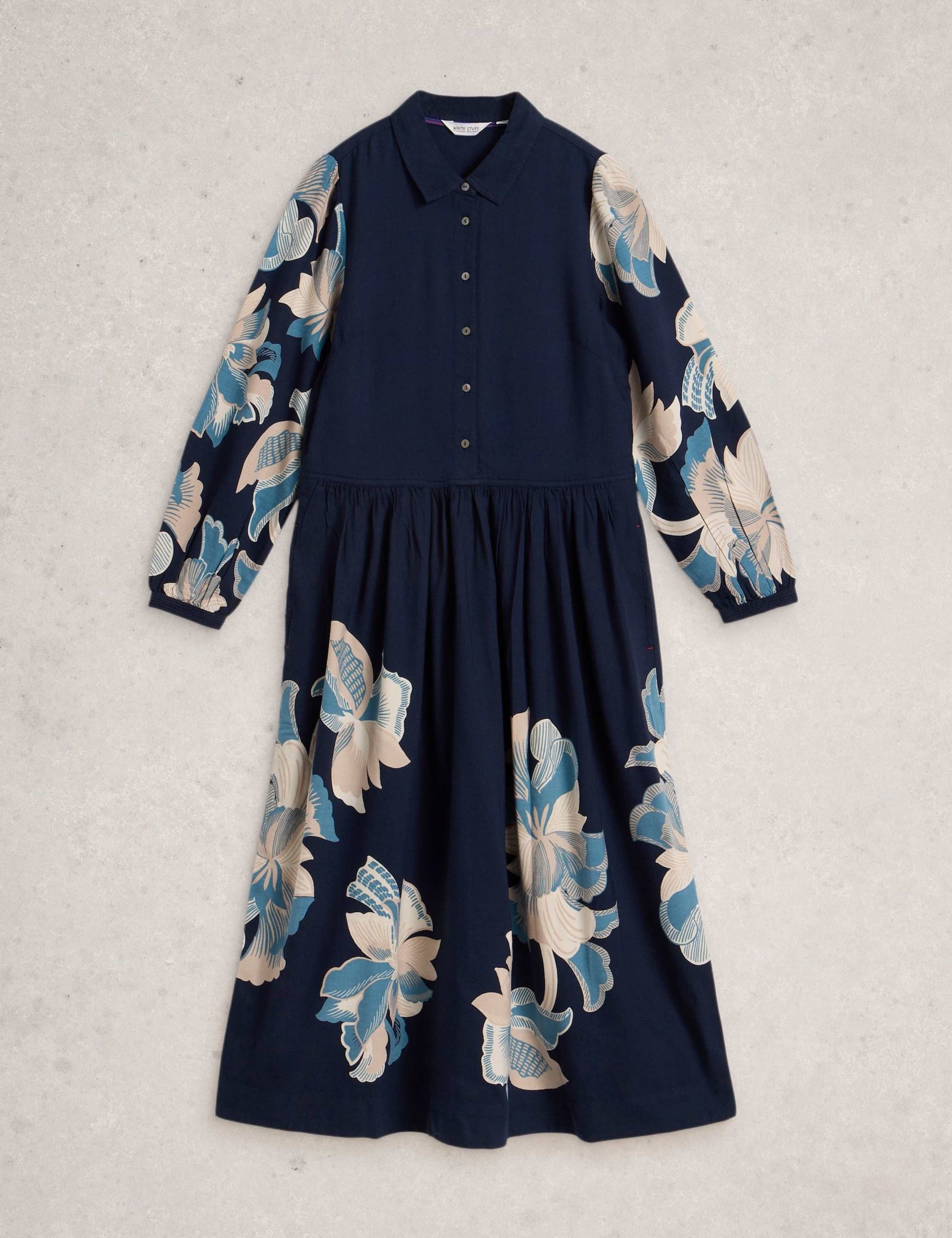 Cotton Blend Floral Midi Tea Dress 2 of 6