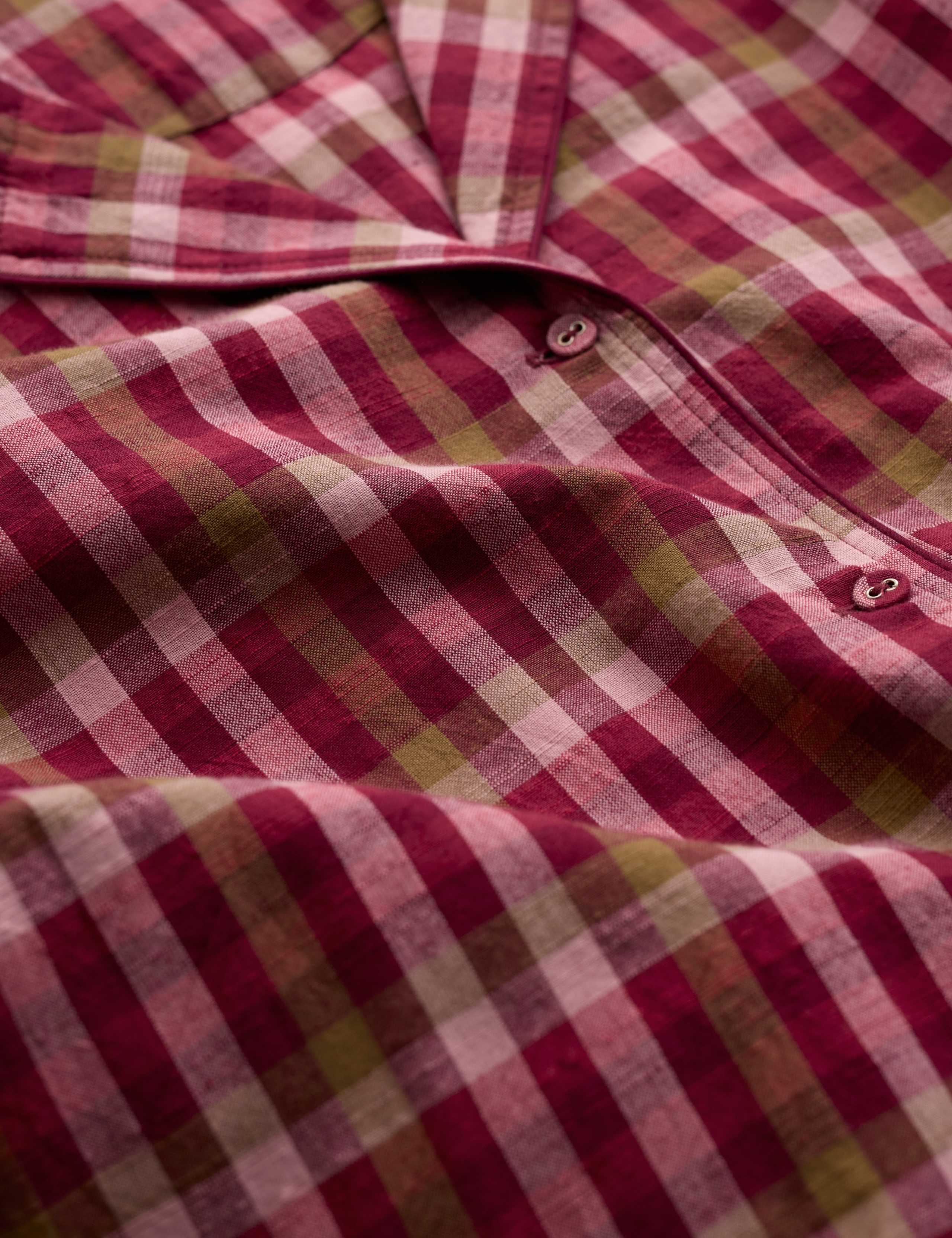 Pure Cotton Checked Pyjama Set 7 of 7