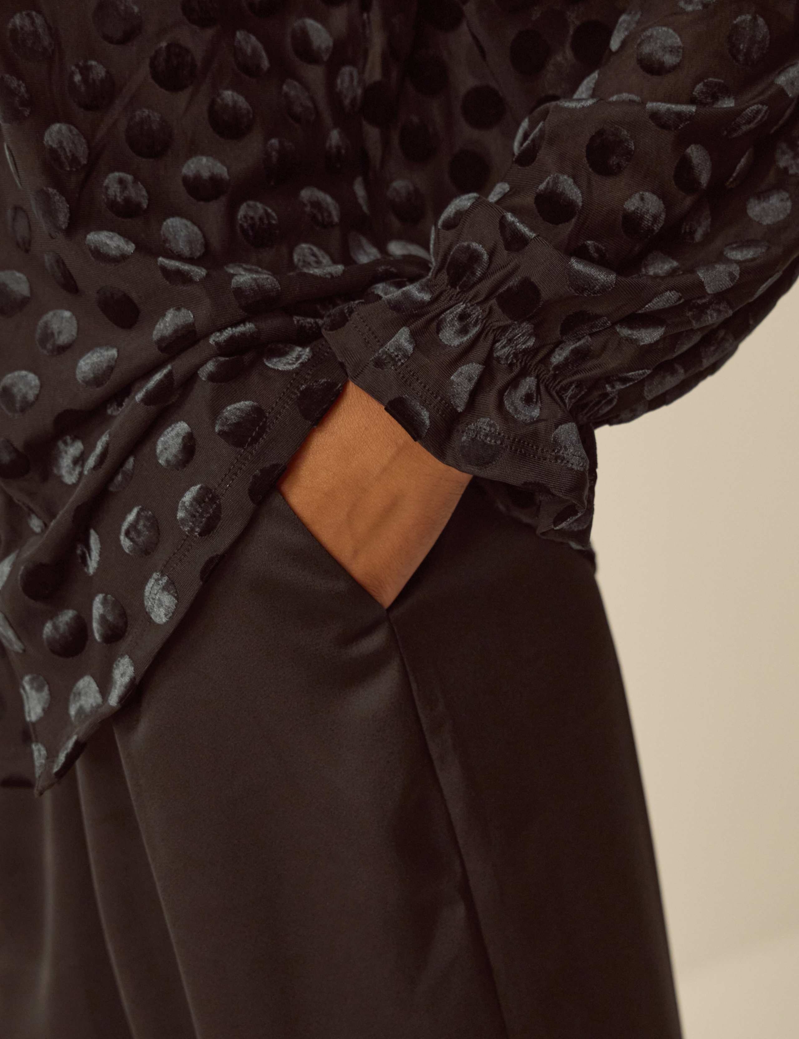 Jersey Spot Devore Collared Neck Blouse 5 of 5