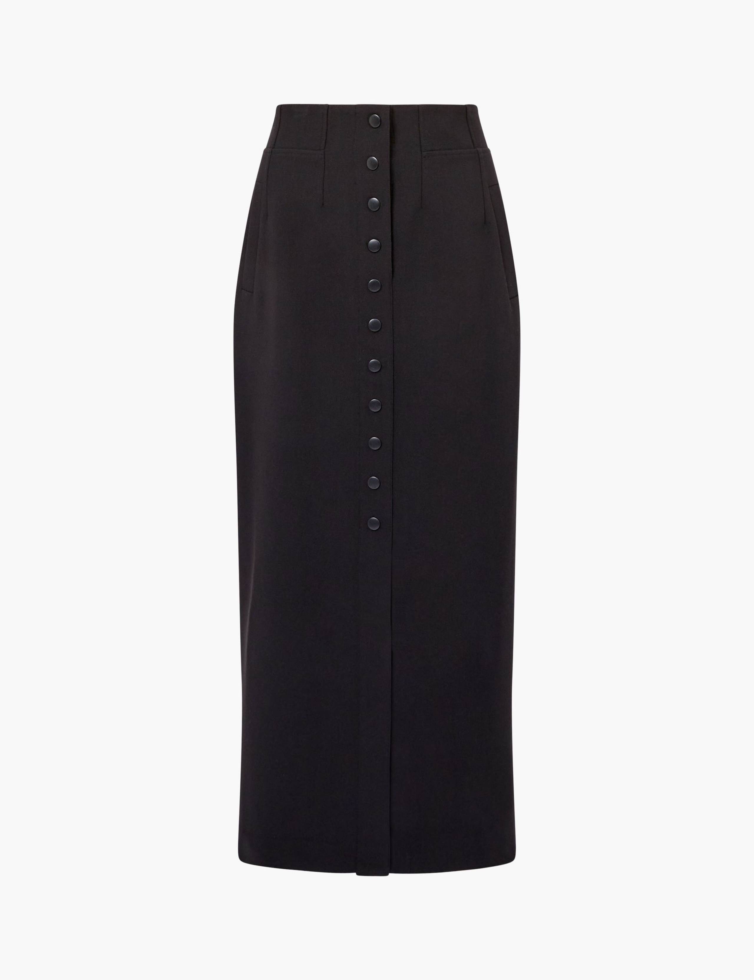 Button Front Midi Tailored Pencil Skirt 2 of 3