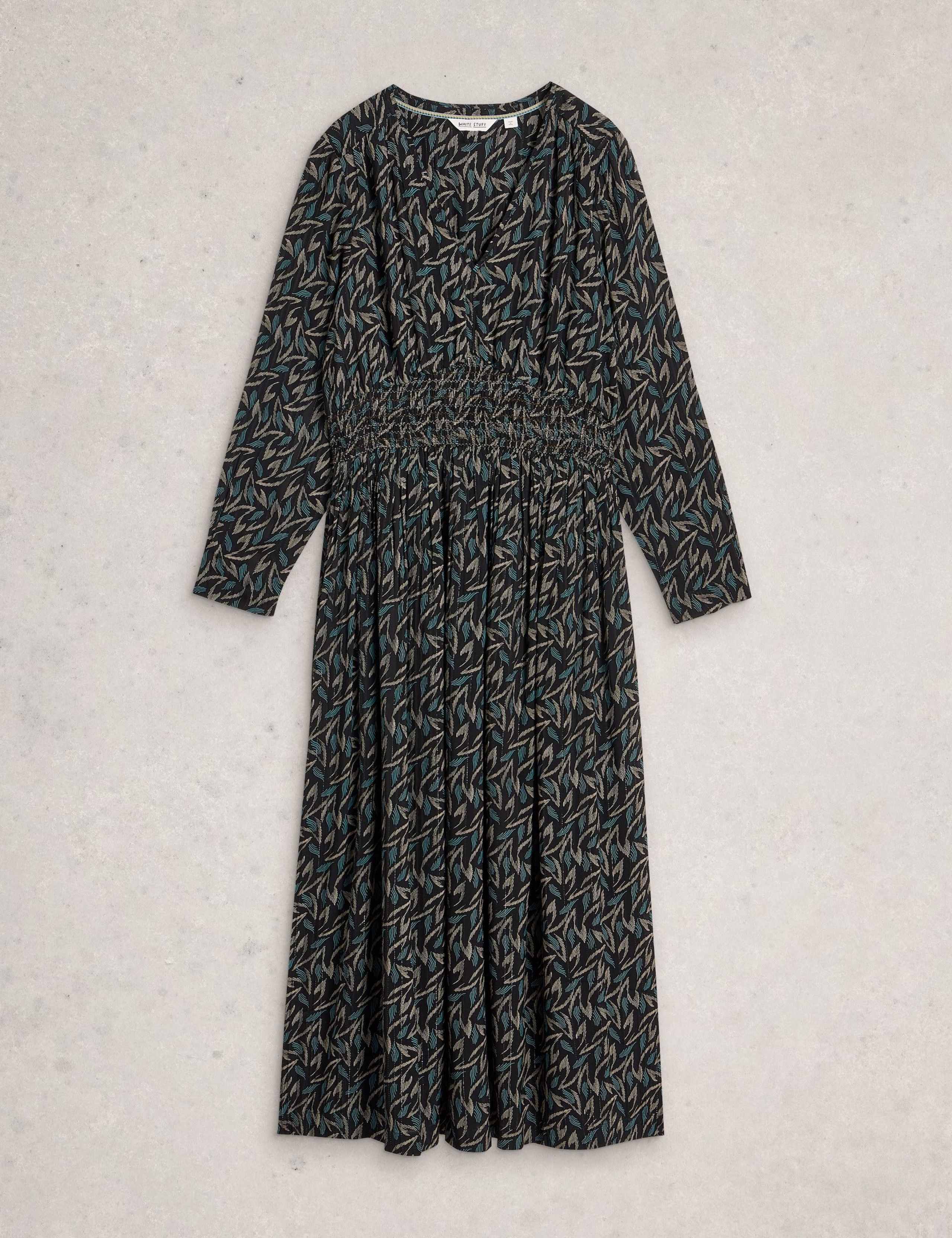 Metallic Printed V-Neck Midaxi Dress 2 of 6