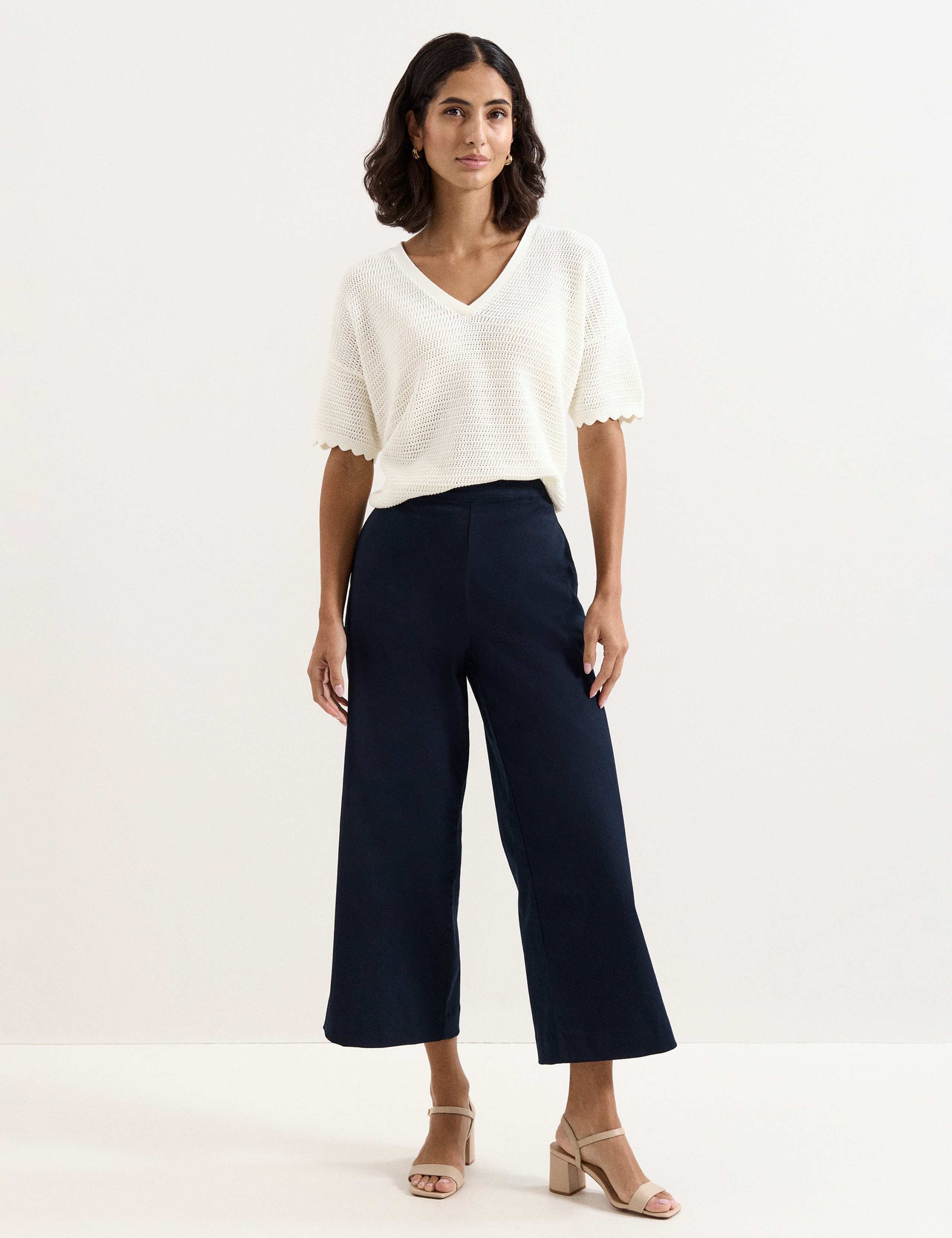 Pure Cotton Textured V-Neck Jumper 4 of 6