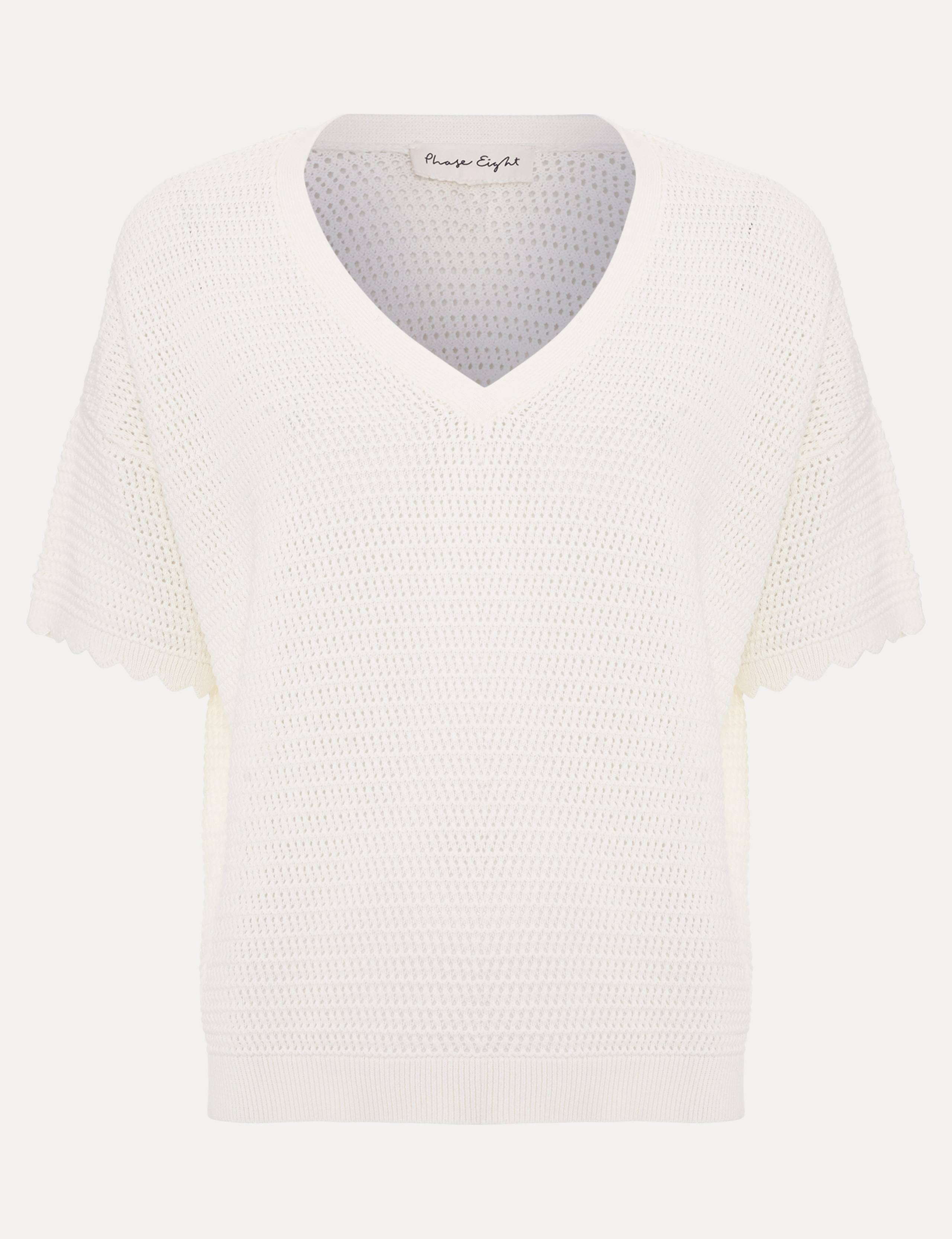 Pure Cotton Textured V-Neck Jumper 2 of 6