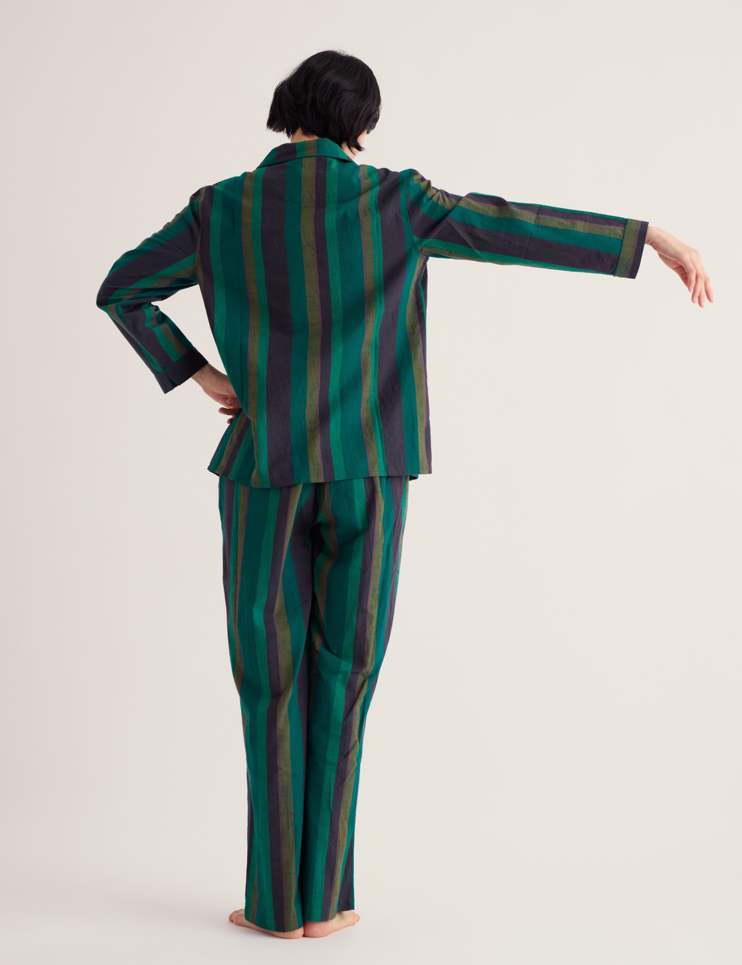 Pure Cotton Striped Pyjama Set 6 of 7