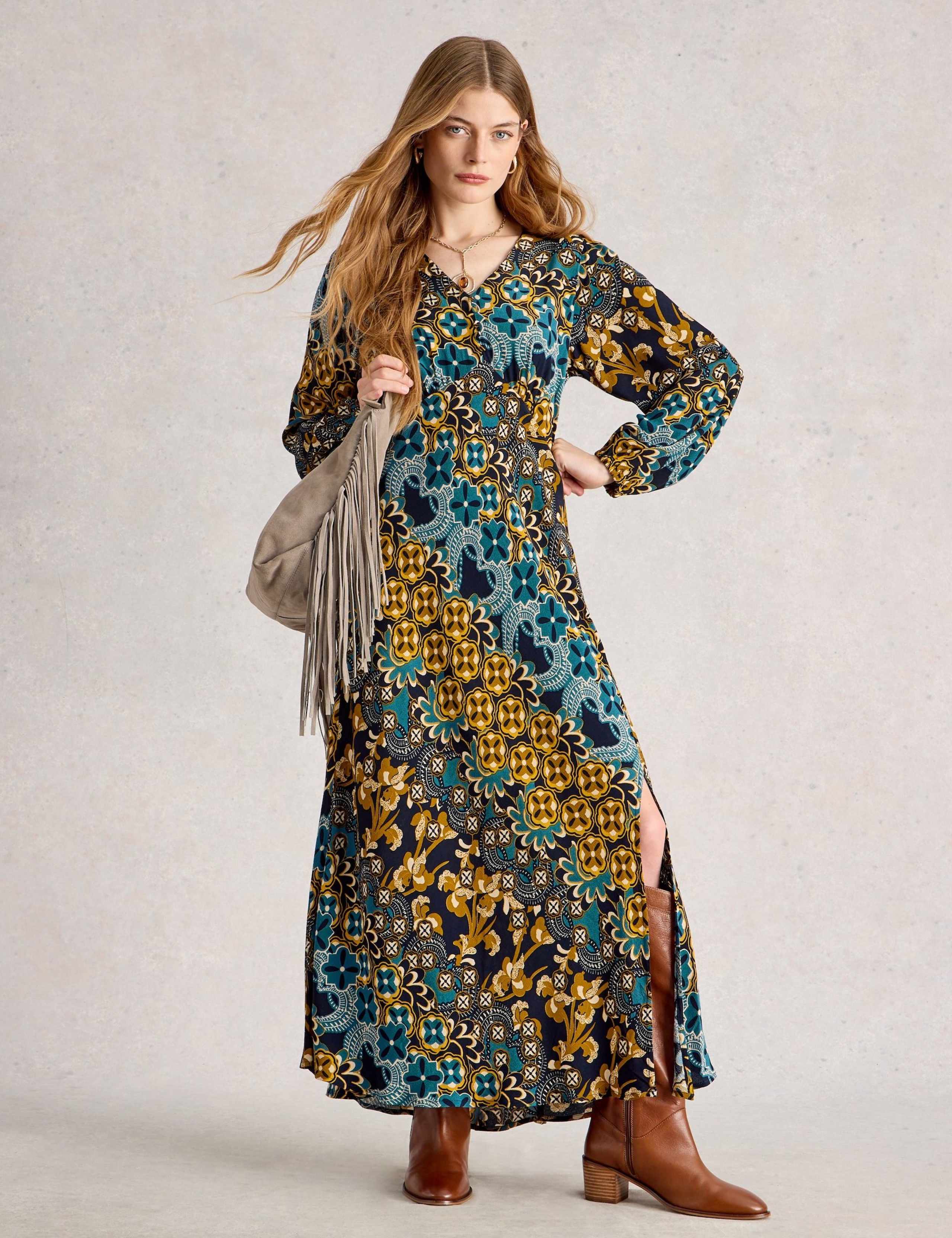 Printed V-Neck Midaxi Tea Dress 1 of 6
