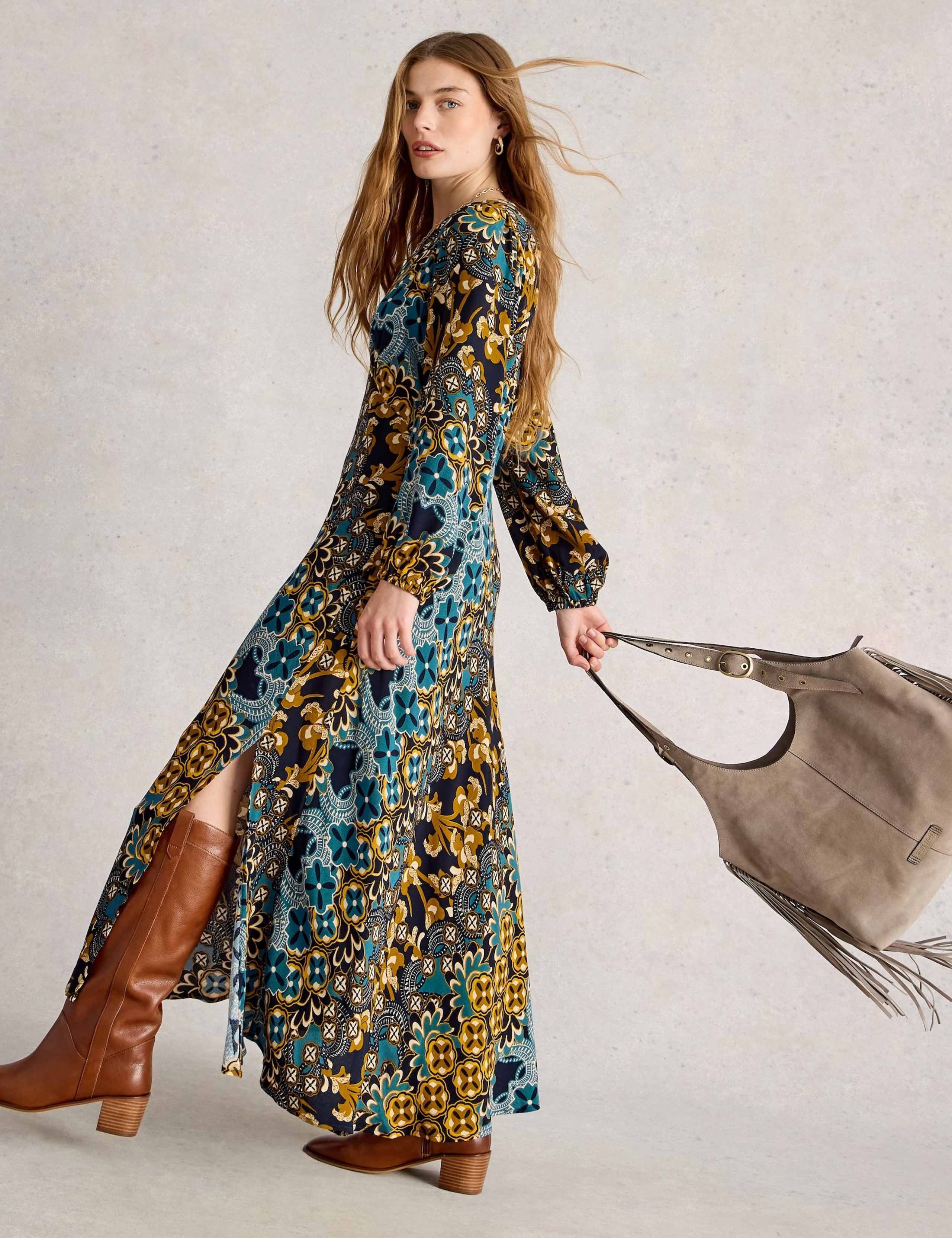 Printed V-Neck Midaxi Tea Dress 3 of 6