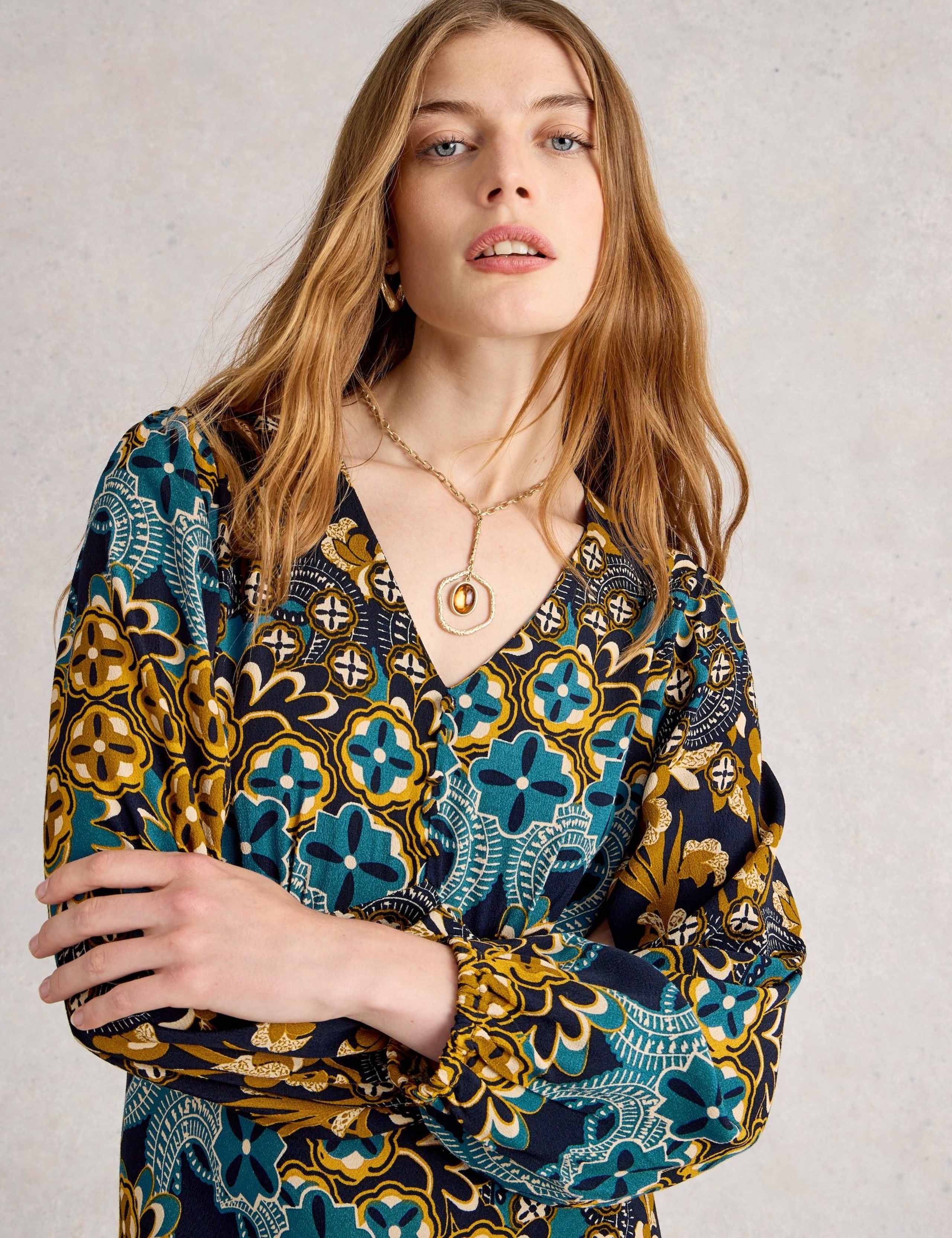 Printed V-Neck Midaxi Tea Dress 5 of 6