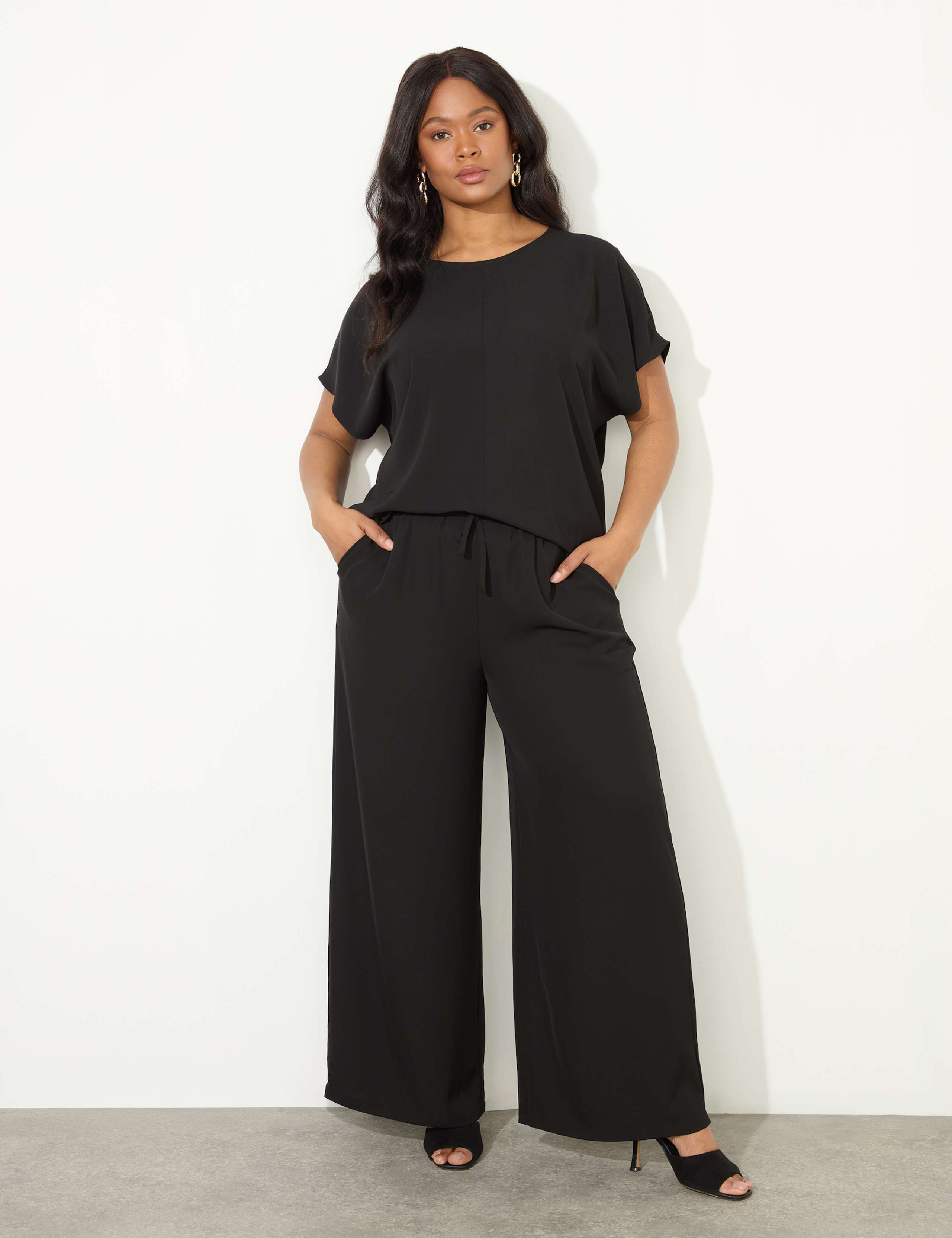 Elasticated Waist Wide Leg Trousers 2 of 3