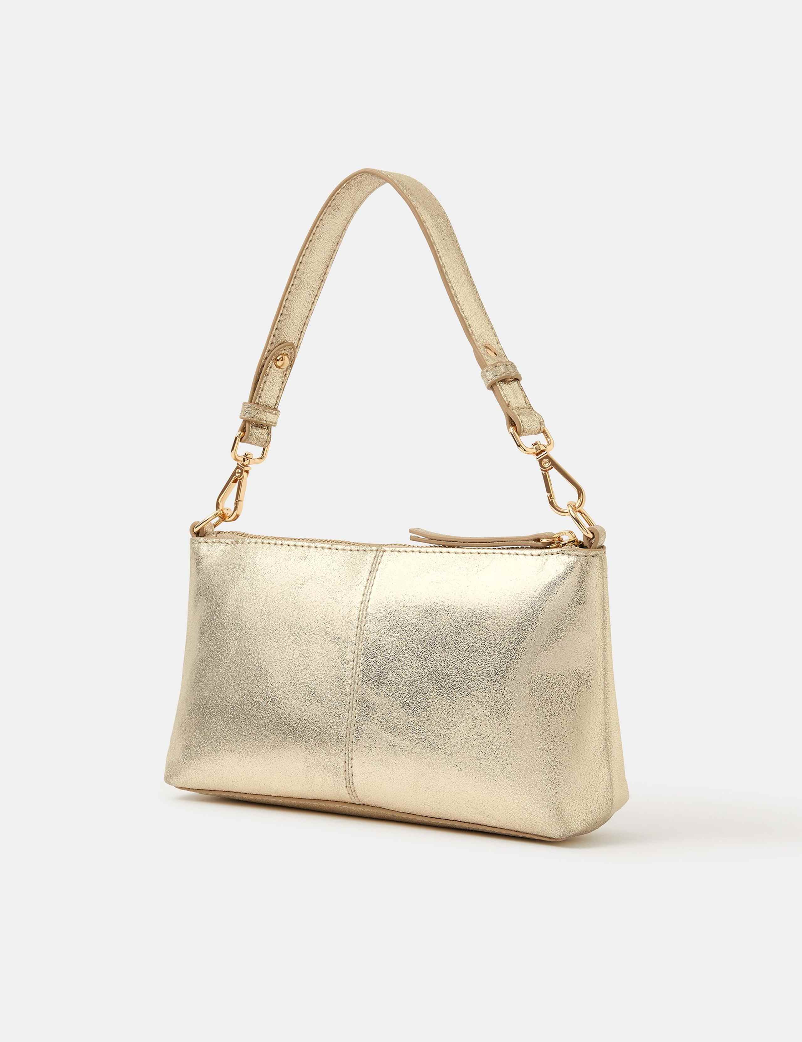 Leather Metallic Cross Body Bag 2 of 4