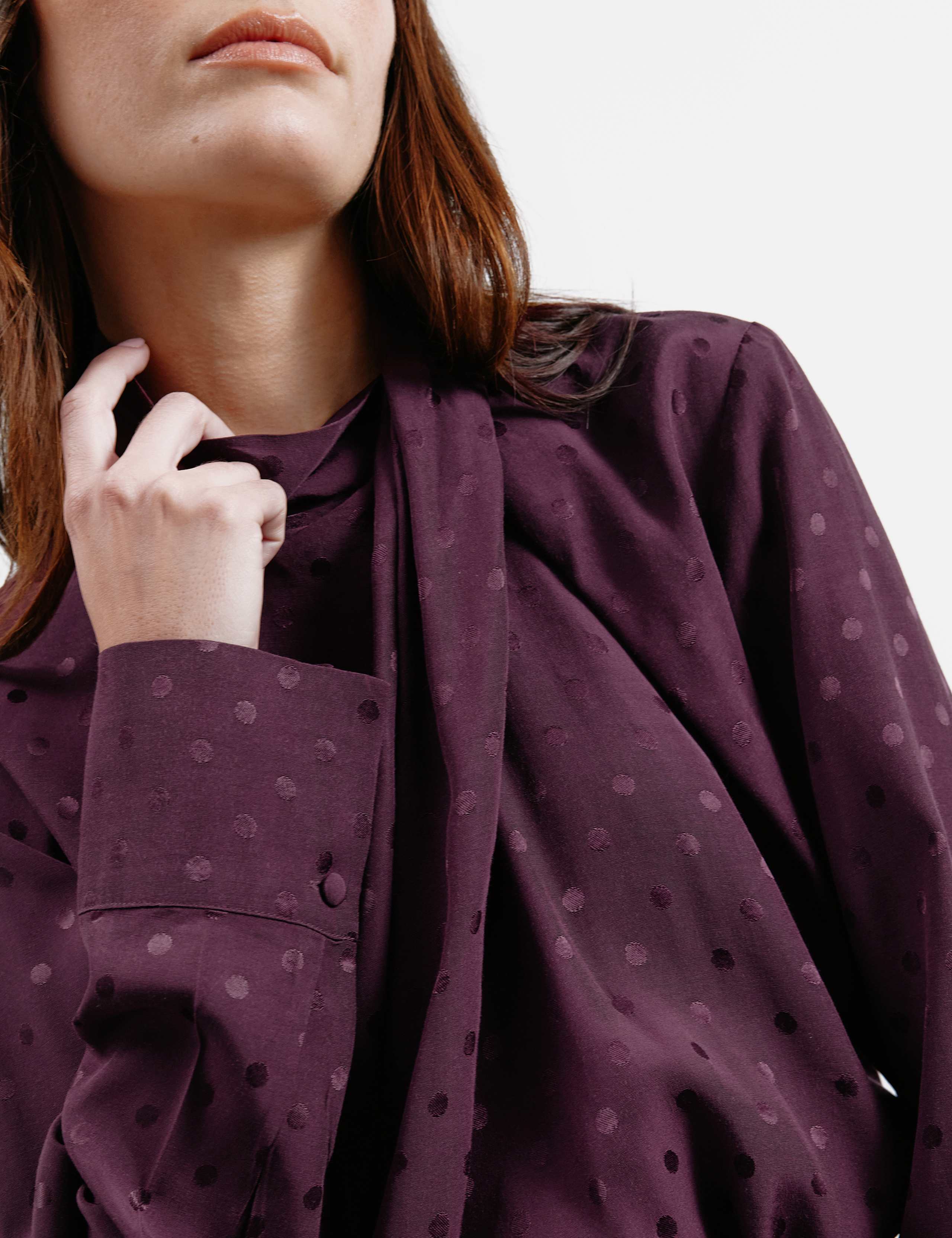Jacquard High Neck Twist Front Blouse 4 of 6