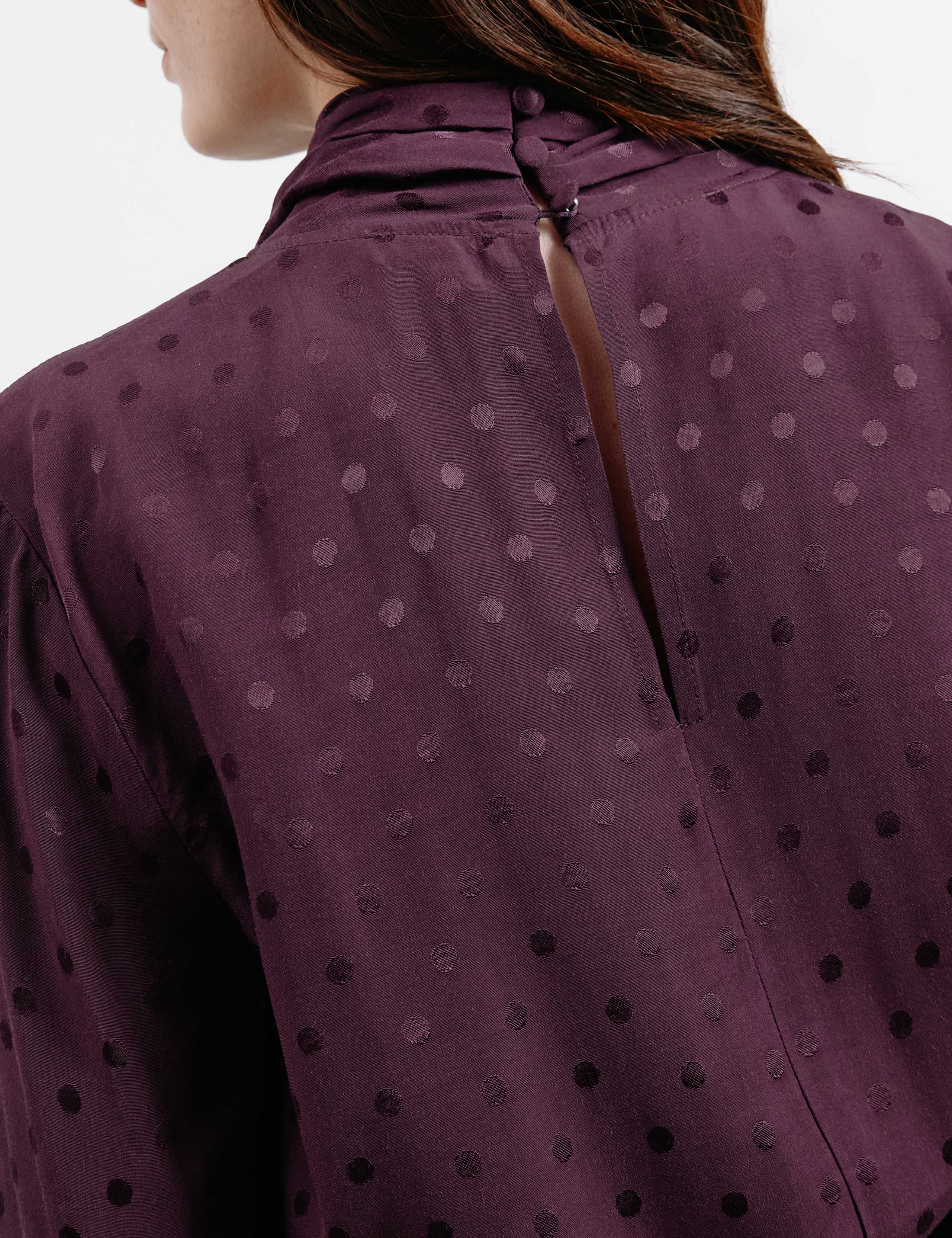 Jacquard High Neck Twist Front Blouse 6 of 6