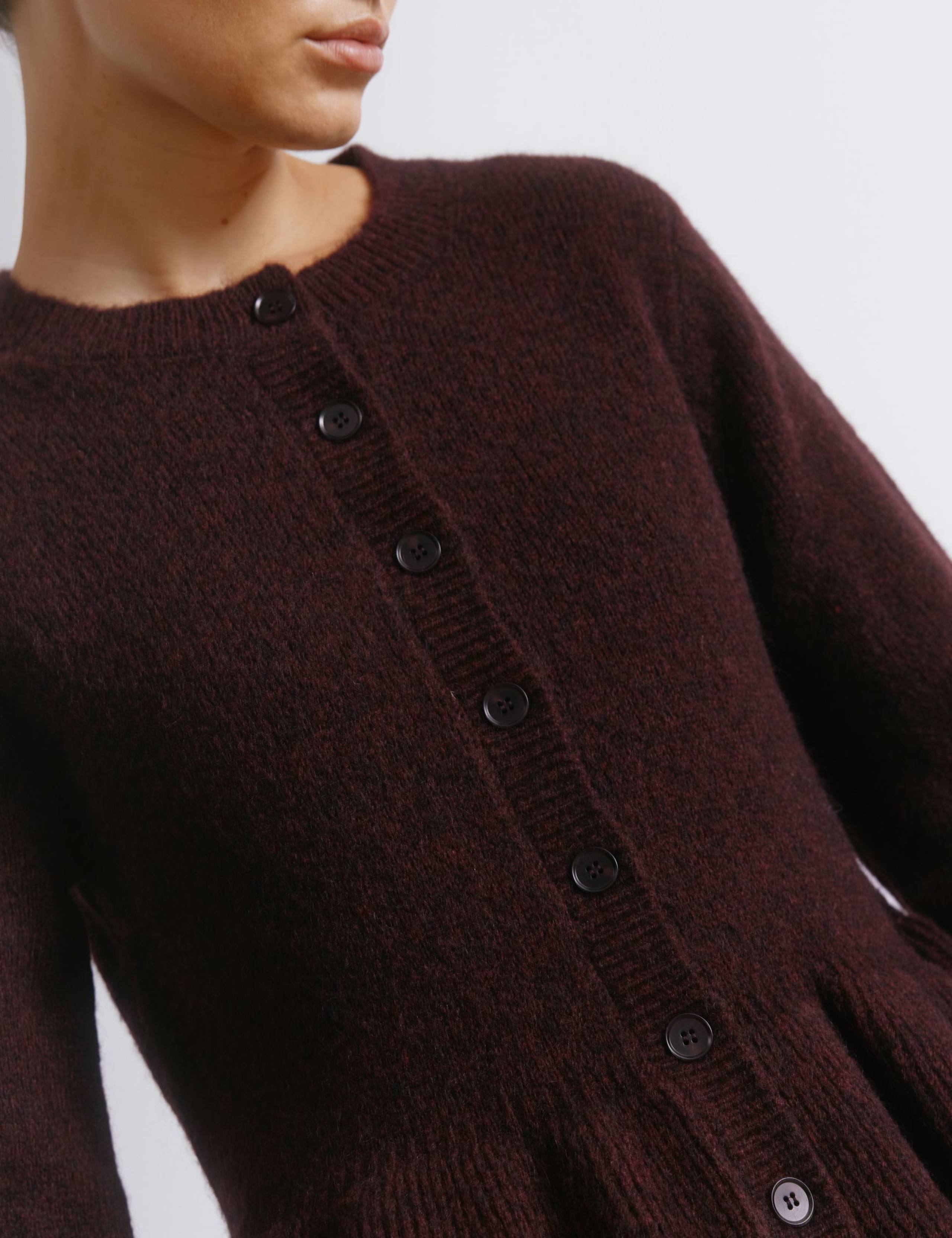 Crew Neck Peplum Cardigan with Mohair 5 of 5