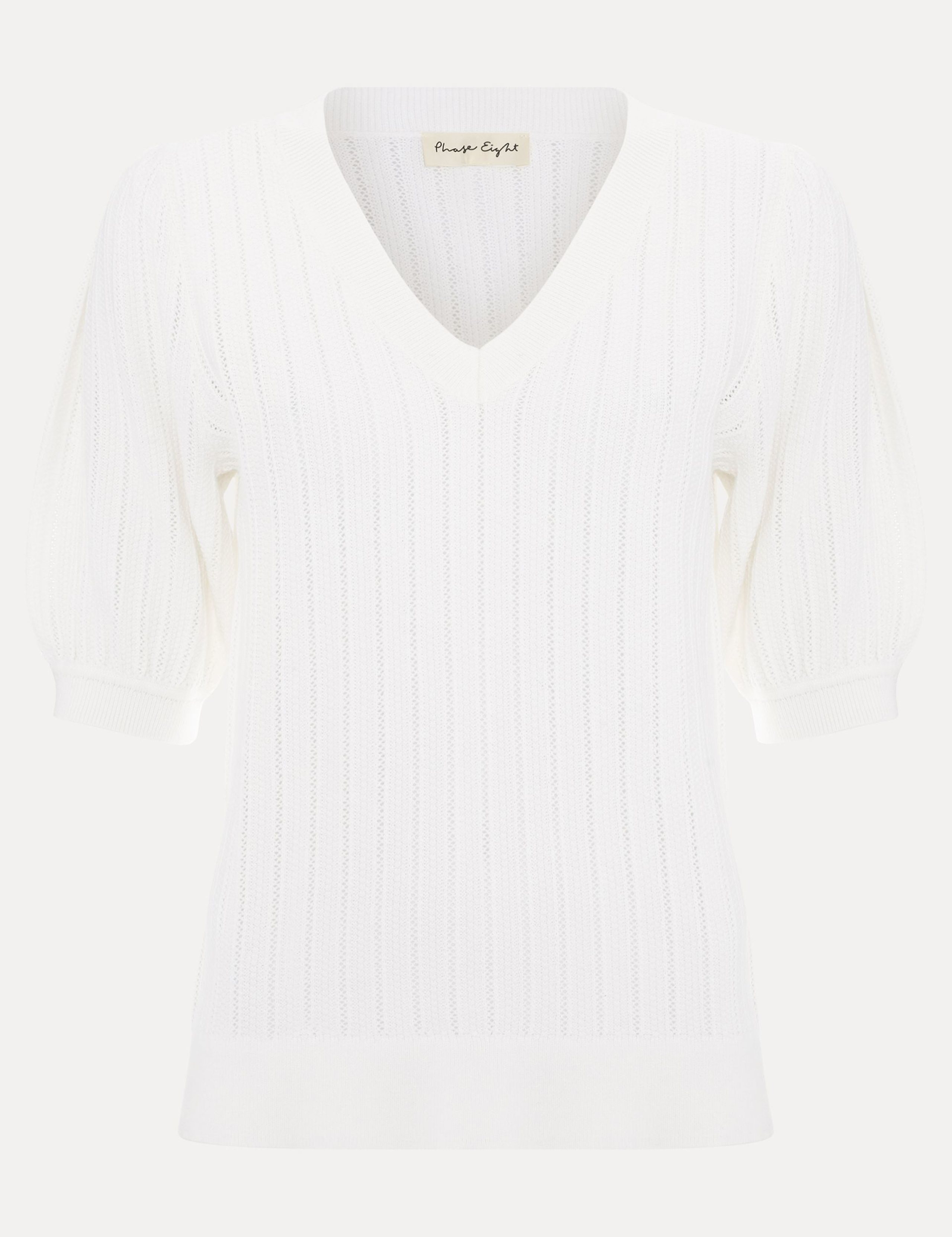 Cotton Rich Textured V-Neck Top 2 of 6