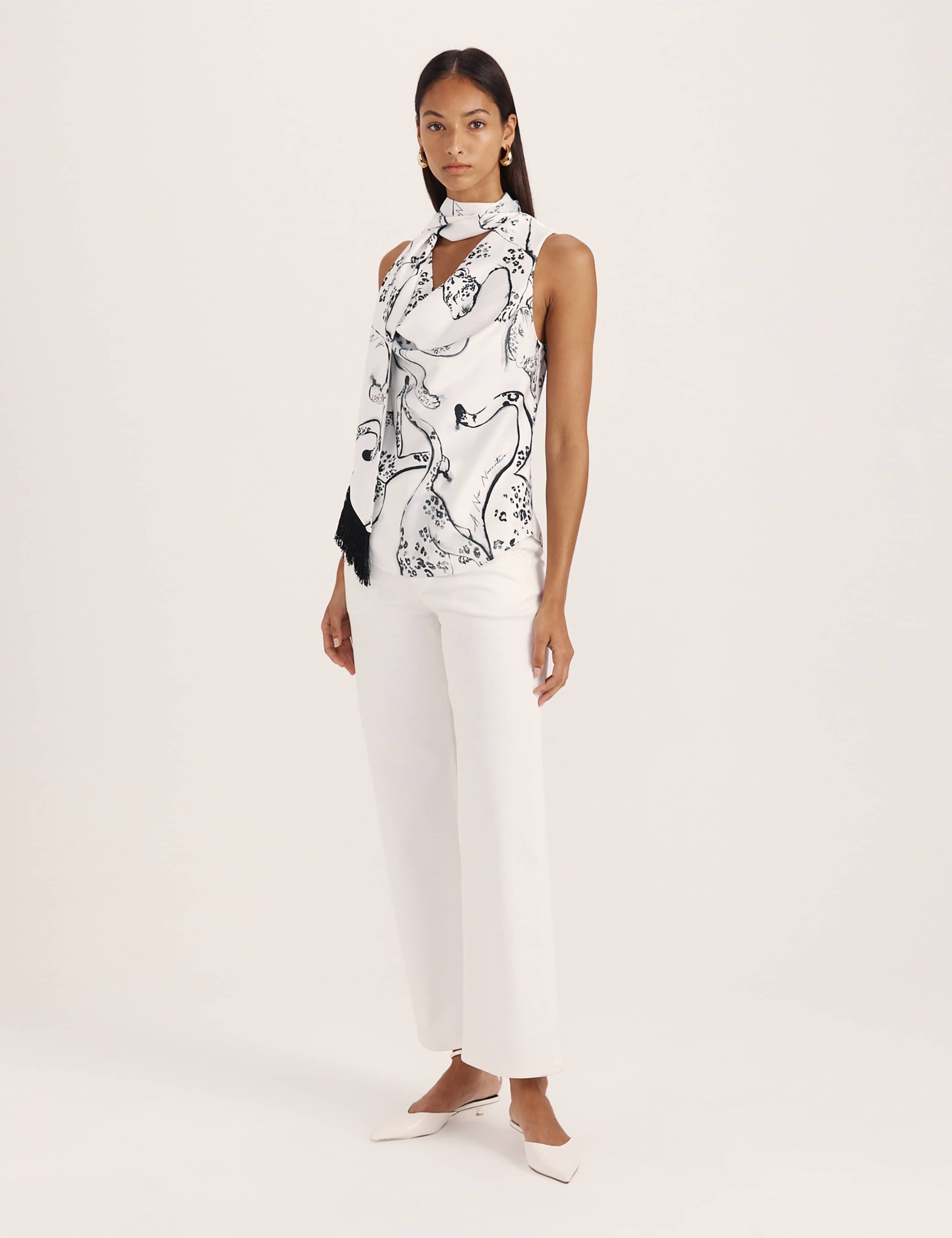 Jaguar Print Cowl Neck Blouse 3 of 8