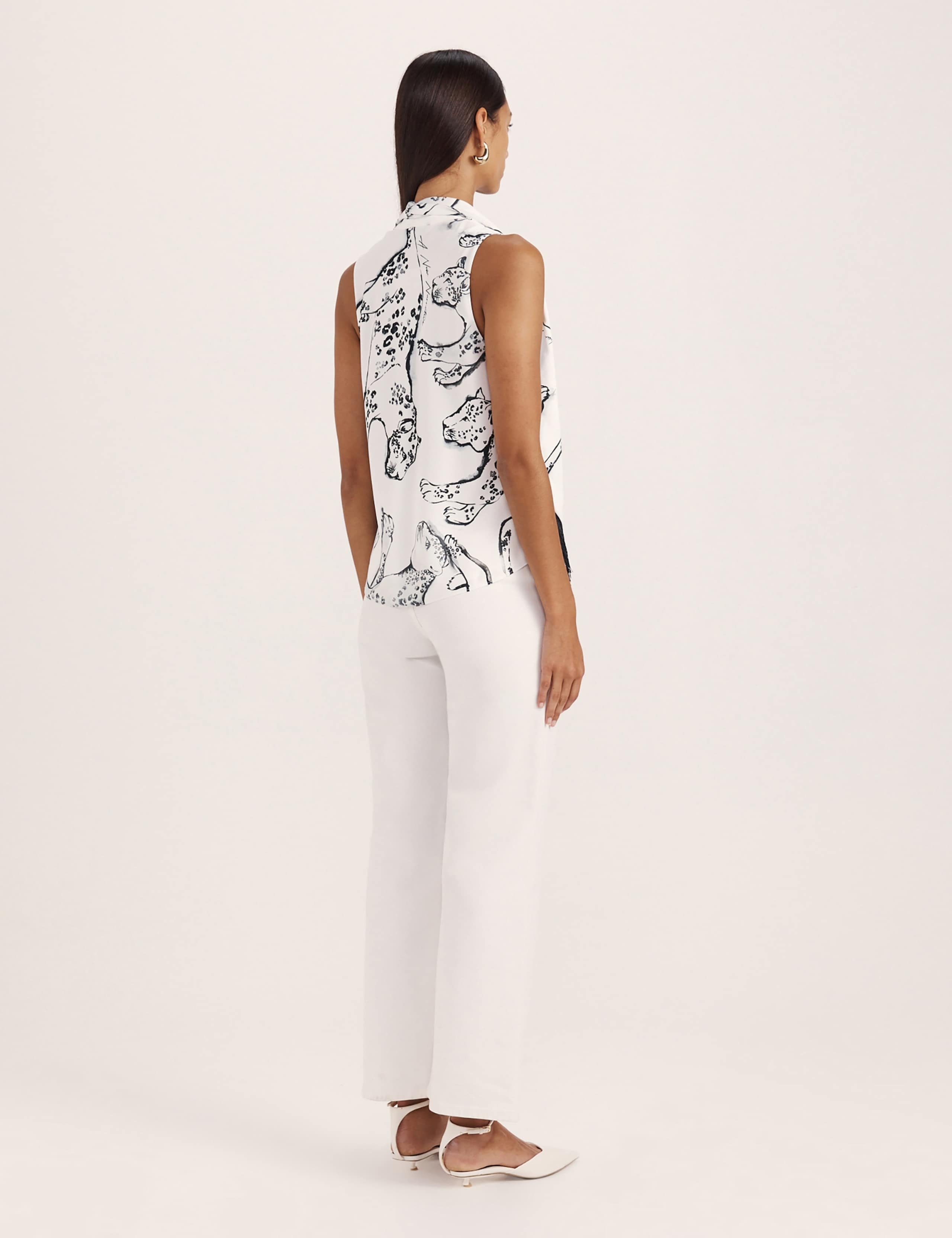 Jaguar Print Cowl Neck Blouse 6 of 8