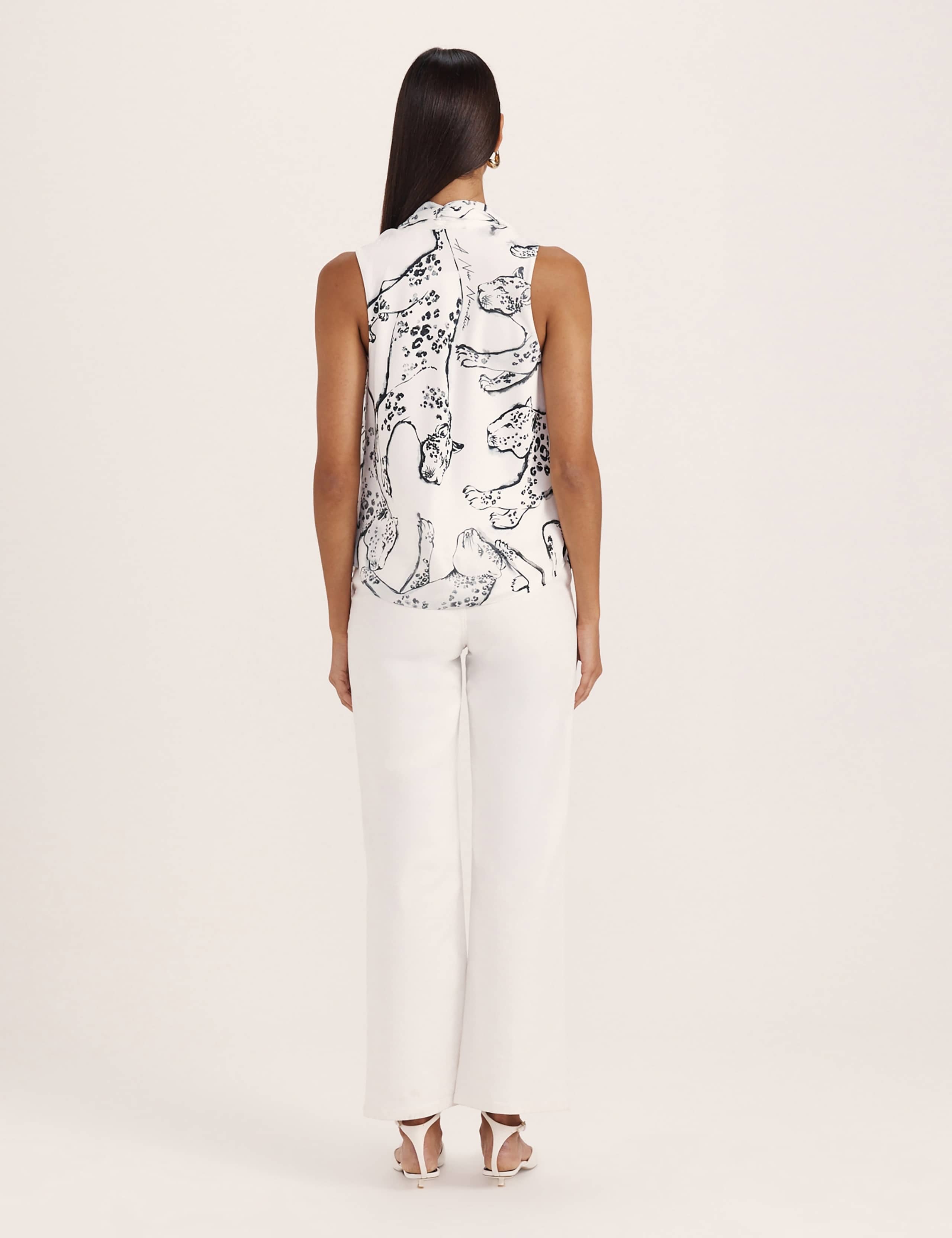 Jaguar Print Cowl Neck Blouse 7 of 8