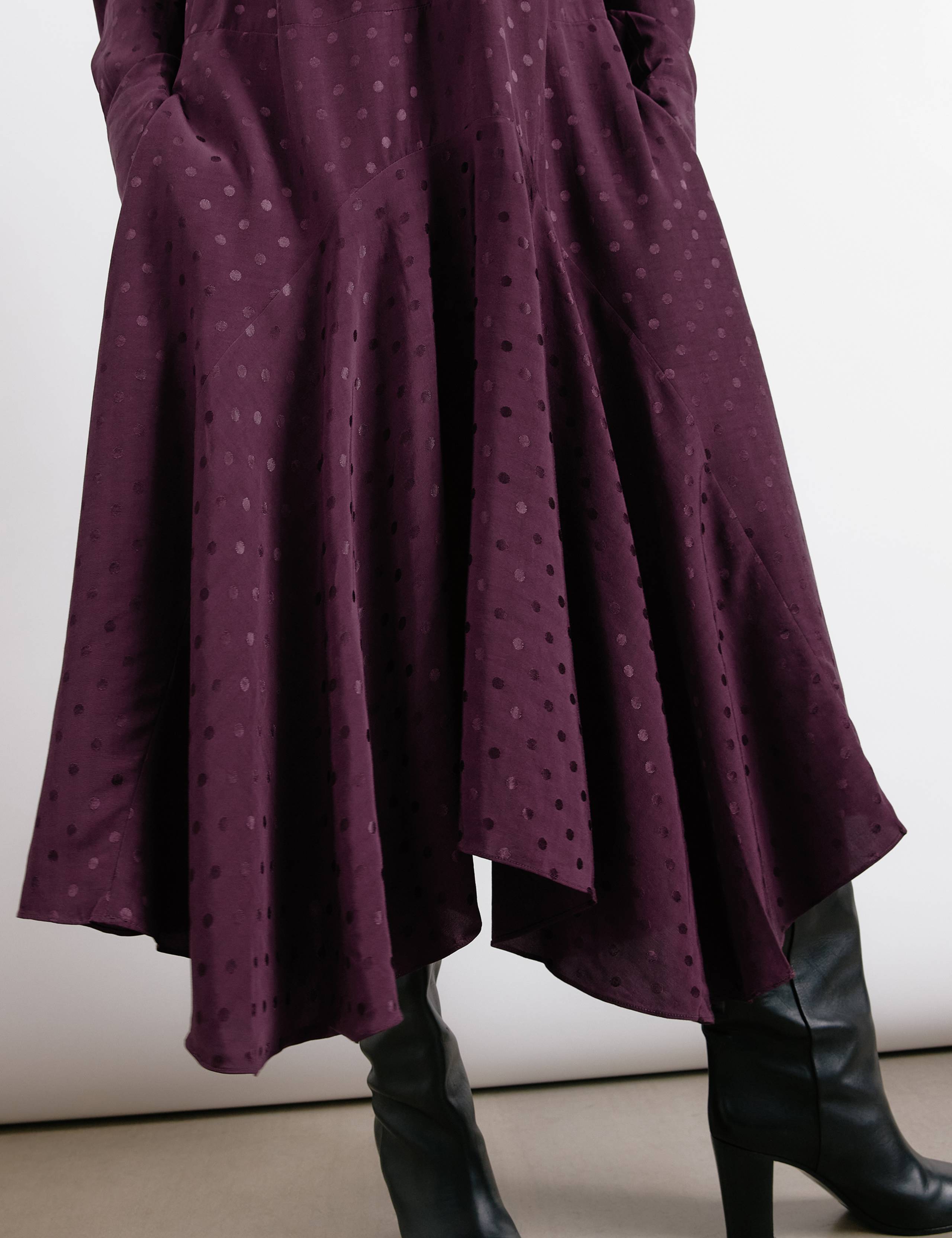 Jacquard Polka Dot Button Through Tiered Dress 6 of 6