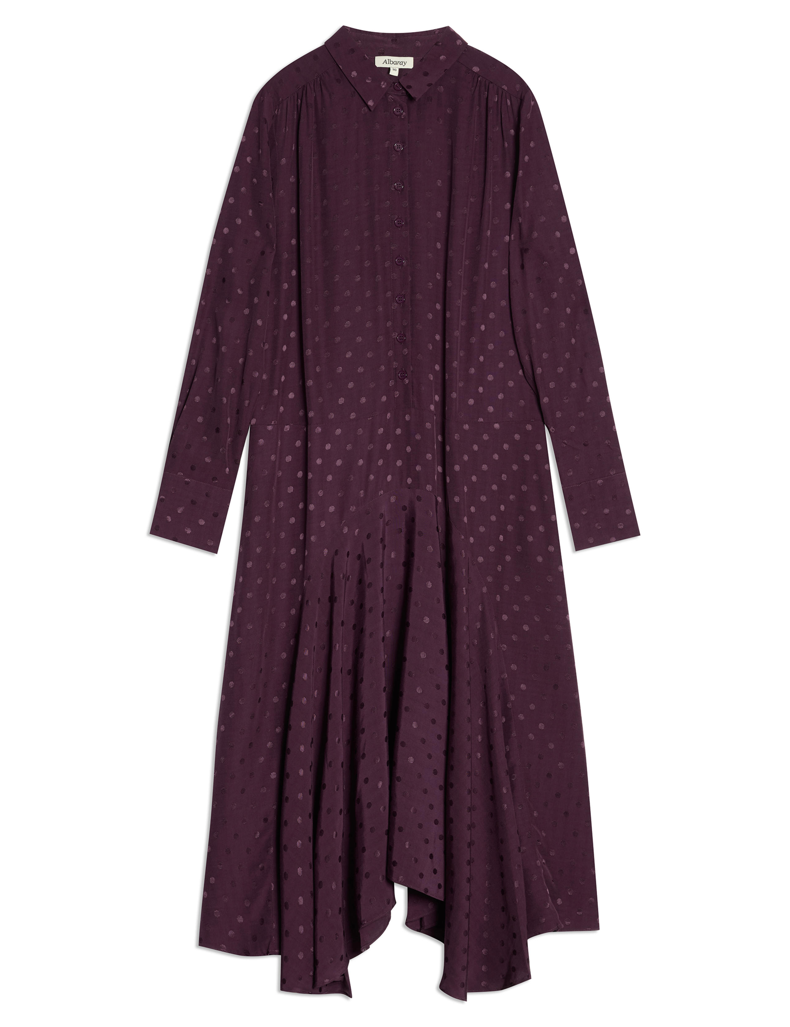 Jacquard Polka Dot Button Through Tiered Dress 2 of 6