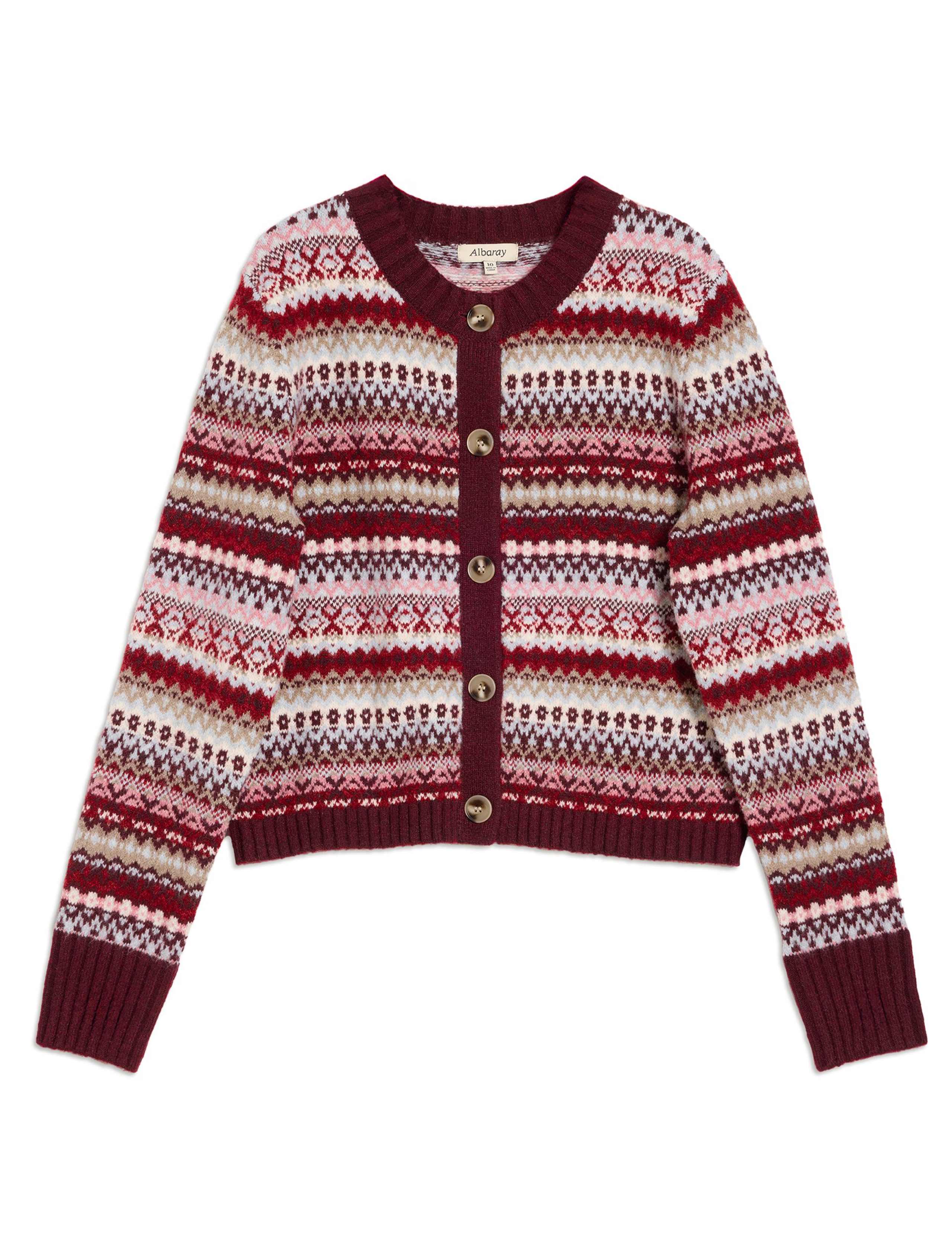 Fair Isle Cropped Cardigan with Wool 2 of 4