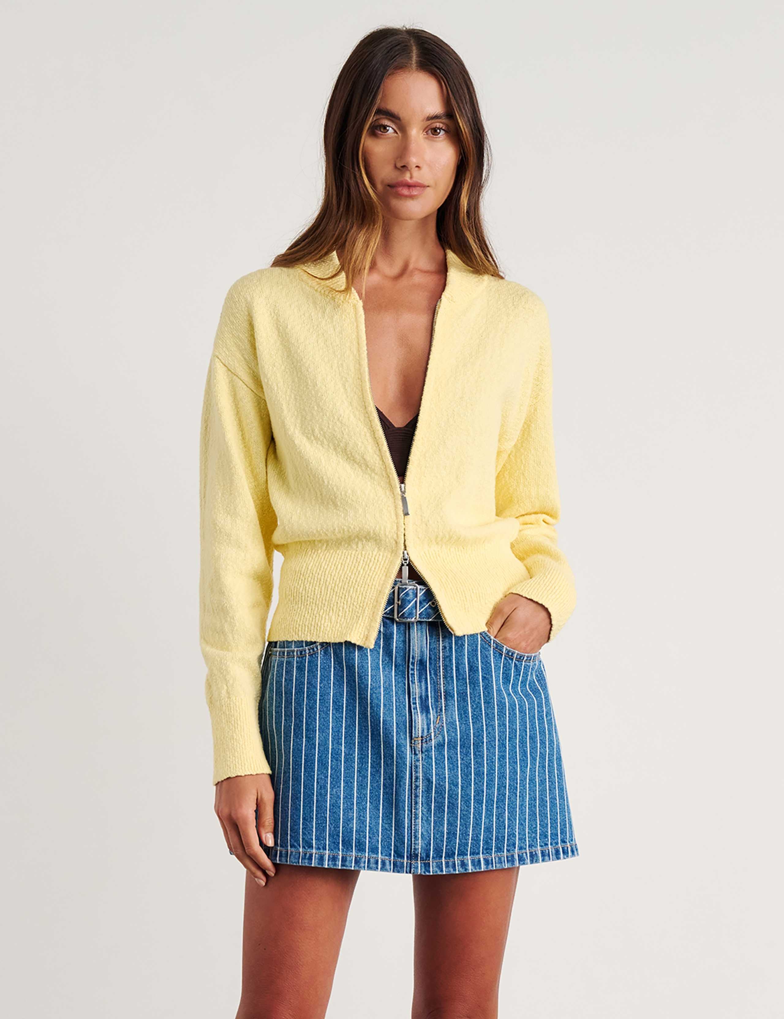 Pure Cotton Textured Zip Up Cardigan 1 of 6