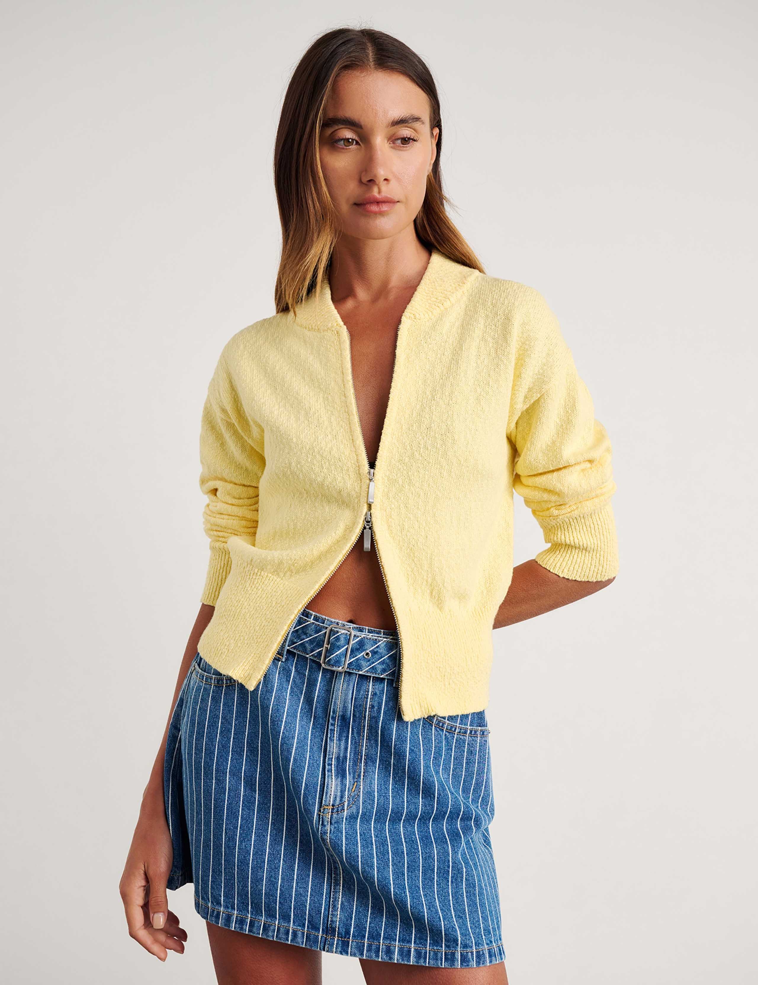 Pure Cotton Textured Zip Up Cardigan 2 of 6