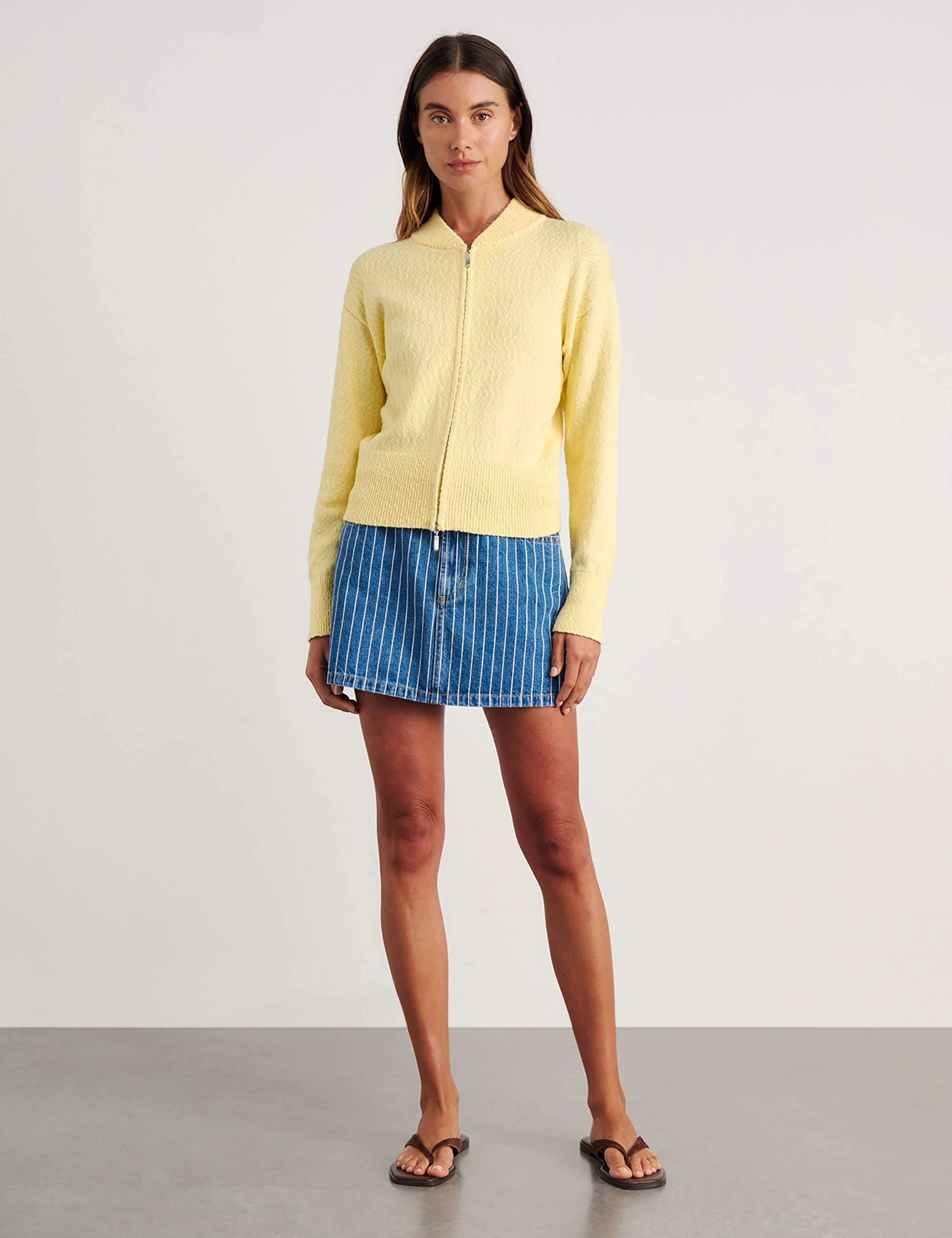 Pure Cotton Textured Zip Up Cardigan 3 of 6