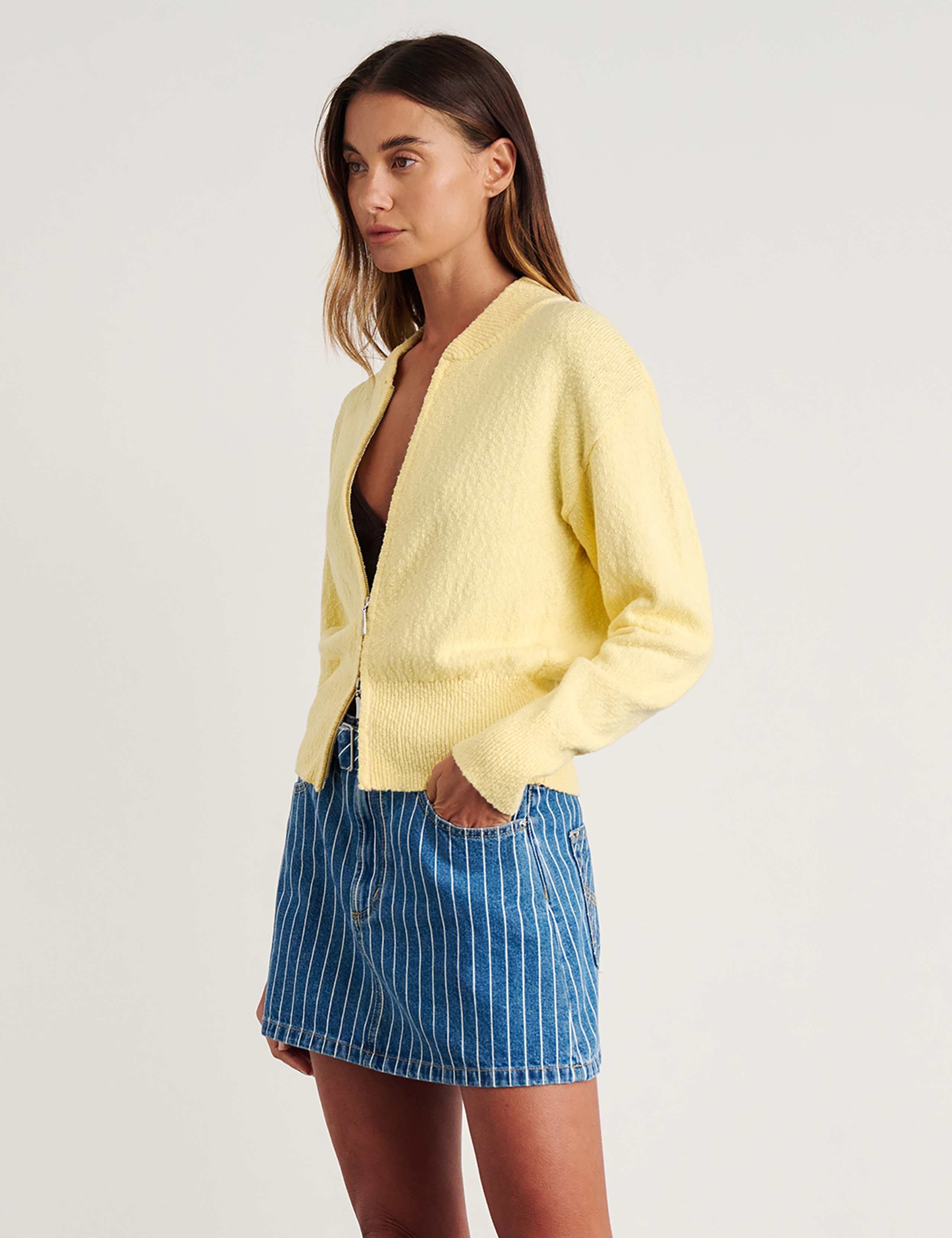 Pure Cotton Textured Zip Up Cardigan 5 of 6