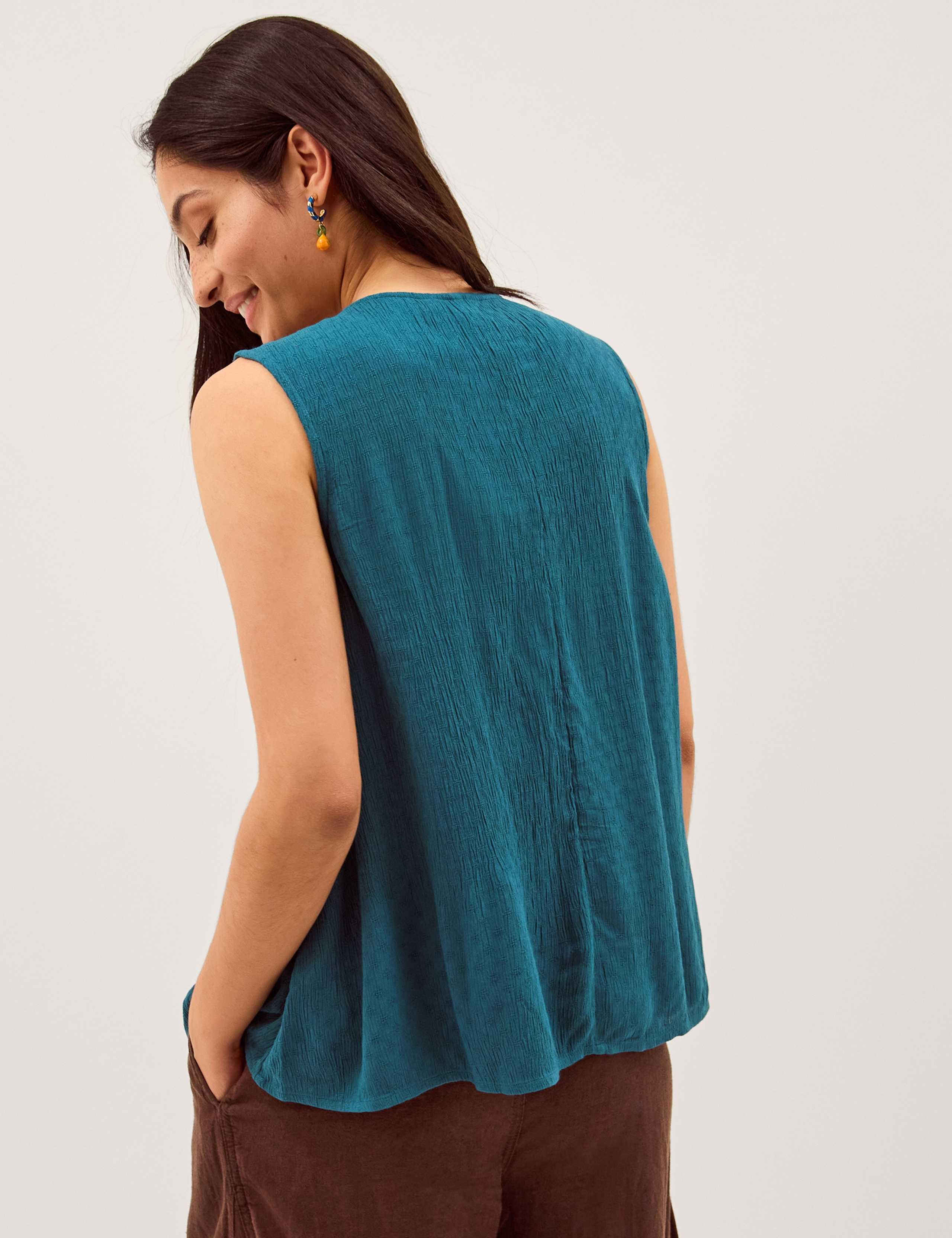 Embellished Pleated Tie Detail Tank Top 6 of 6