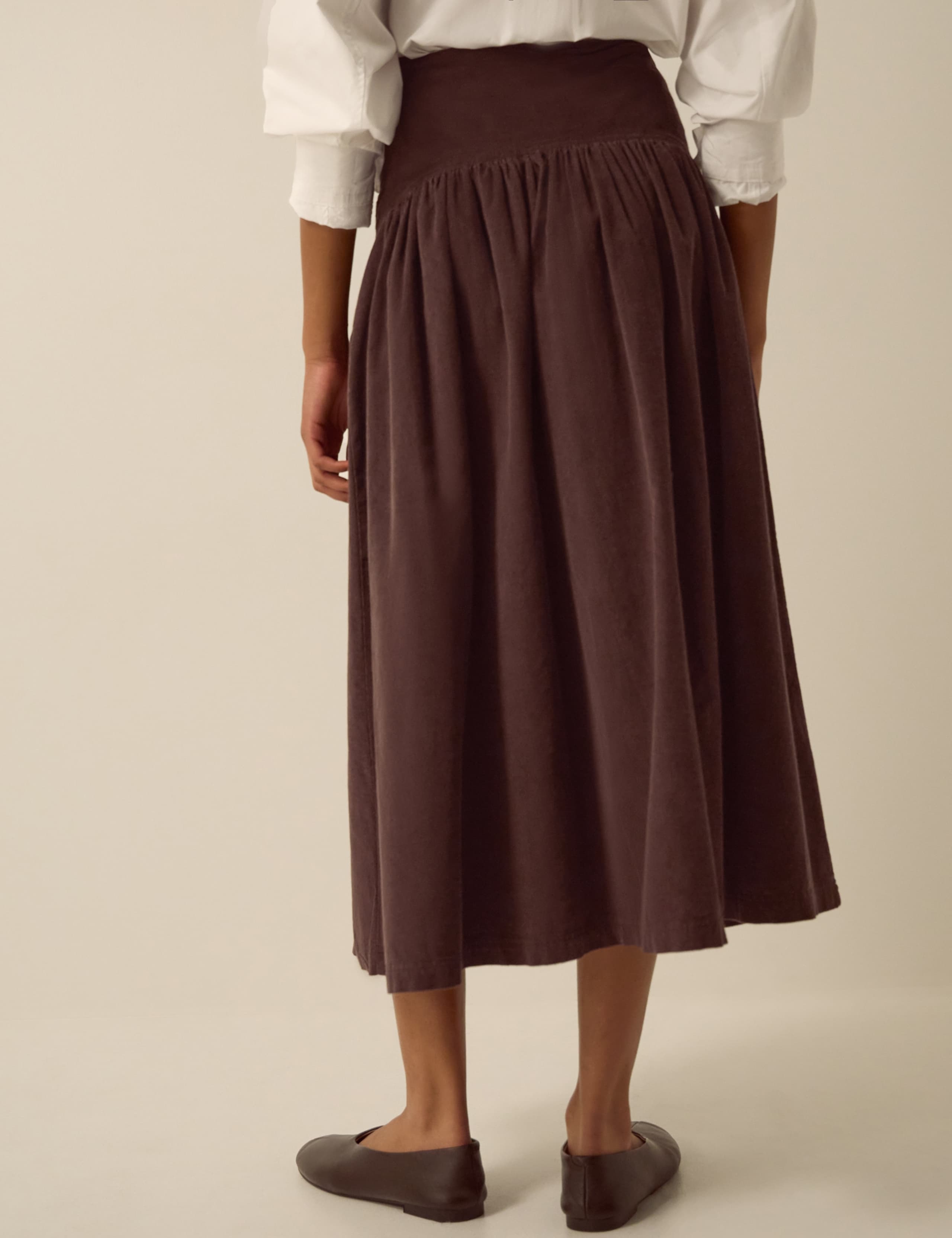 Cord Midi A Line Skirt 3 of 4