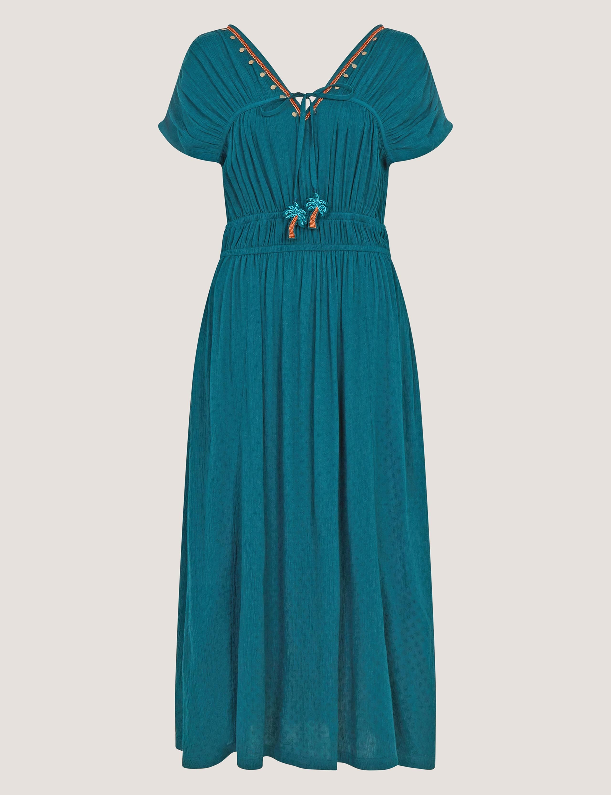 Embellished V-Neck Midi Smock Dress 2 of 5