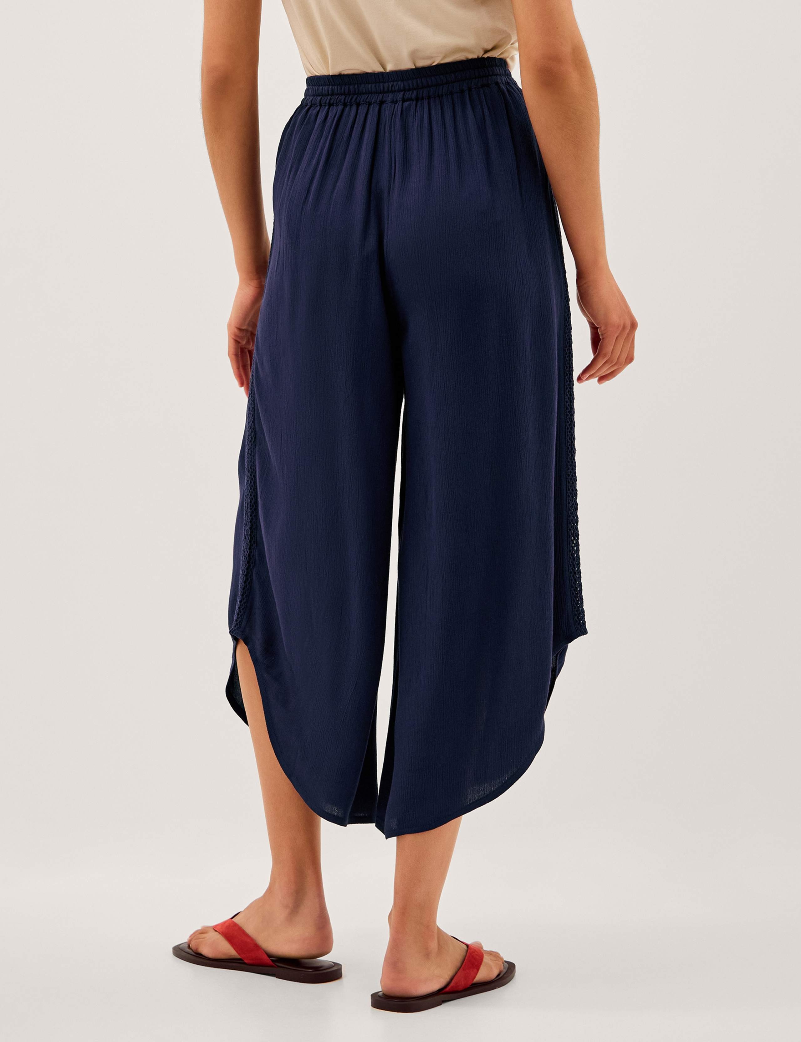 Drawstring Wide Leg Cropped Trousers 4 of 5