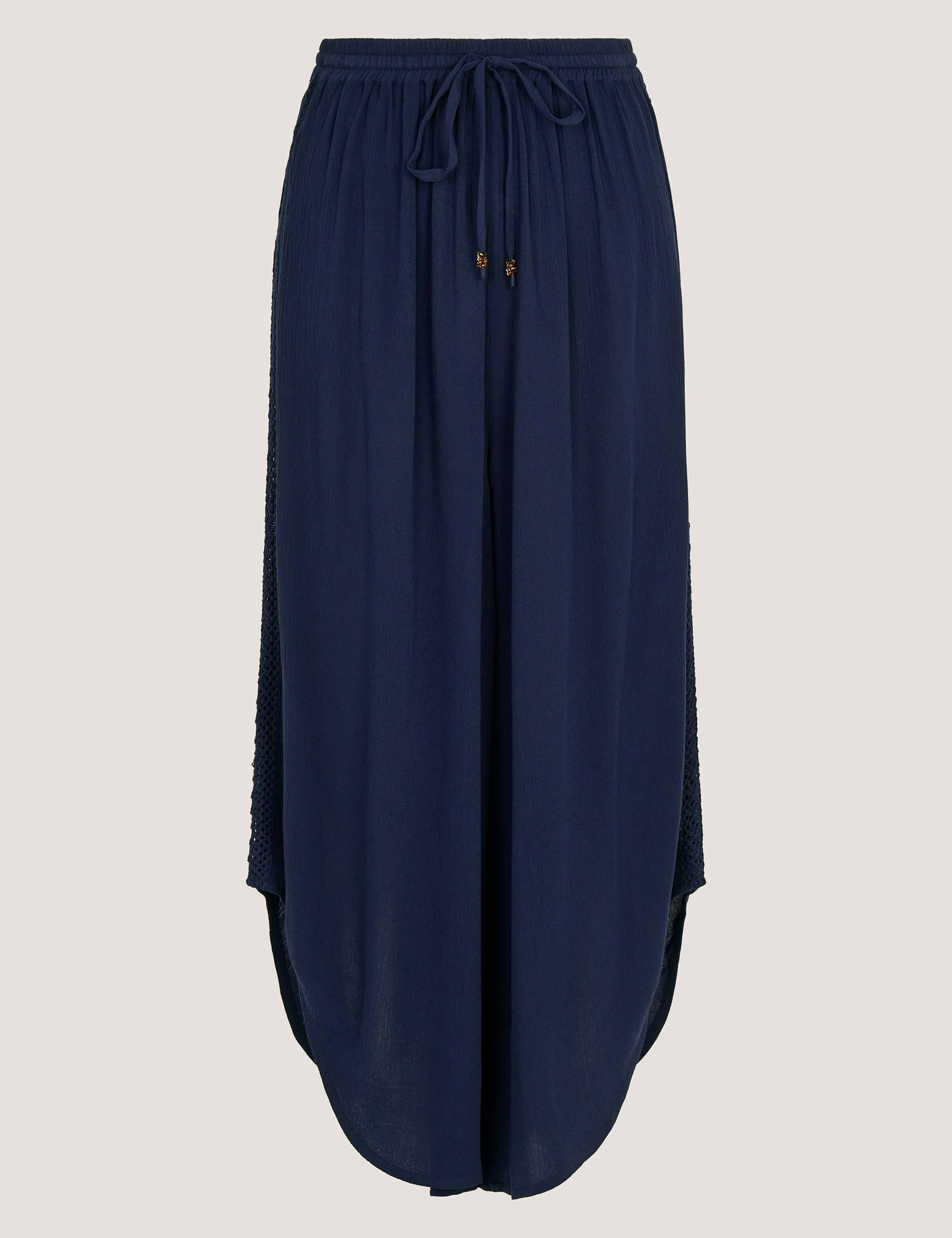 Drawstring Wide Leg Cropped Trousers 2 of 5