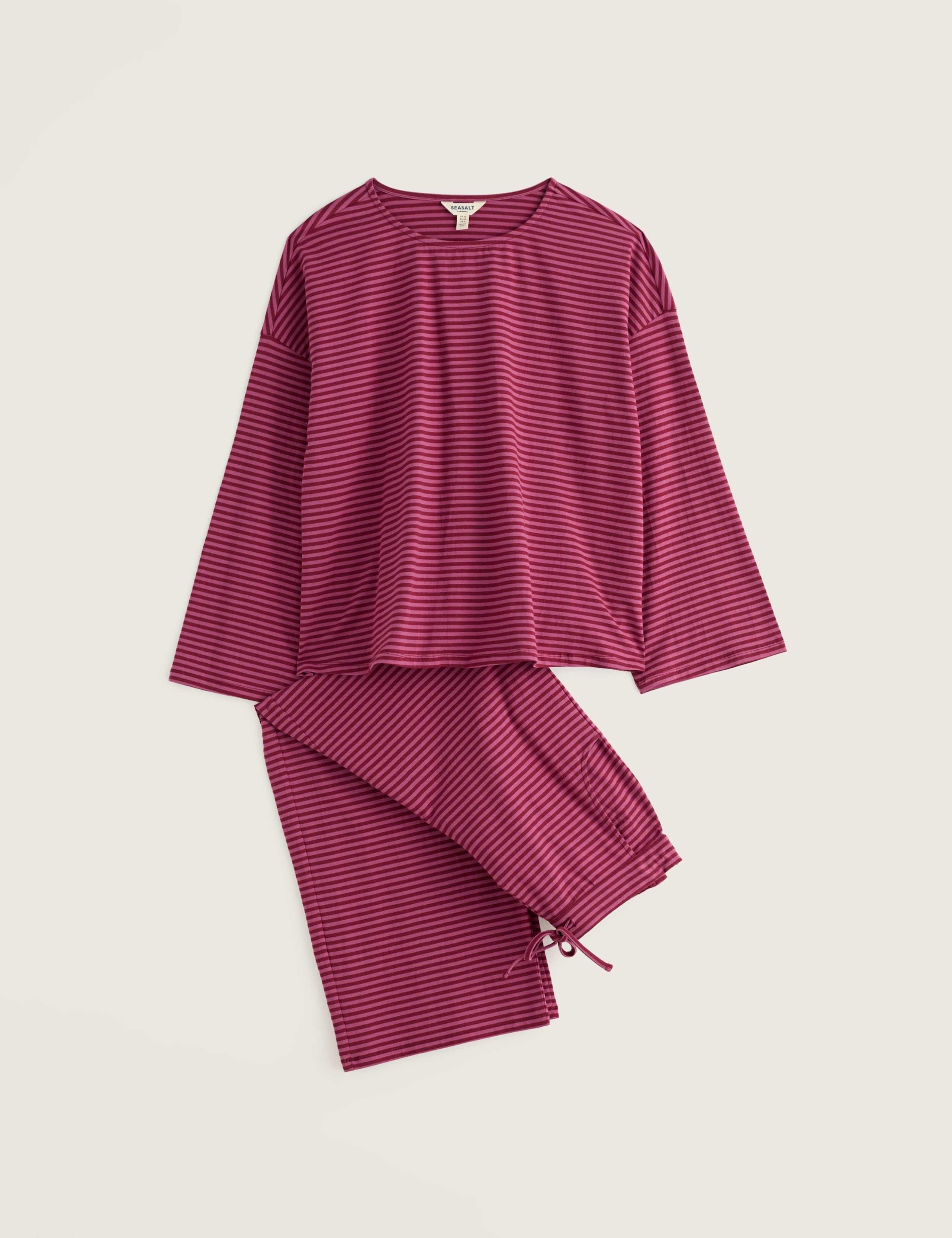 Cotton Rich Striped Pyjama Set with Eye Mask 2 of 7