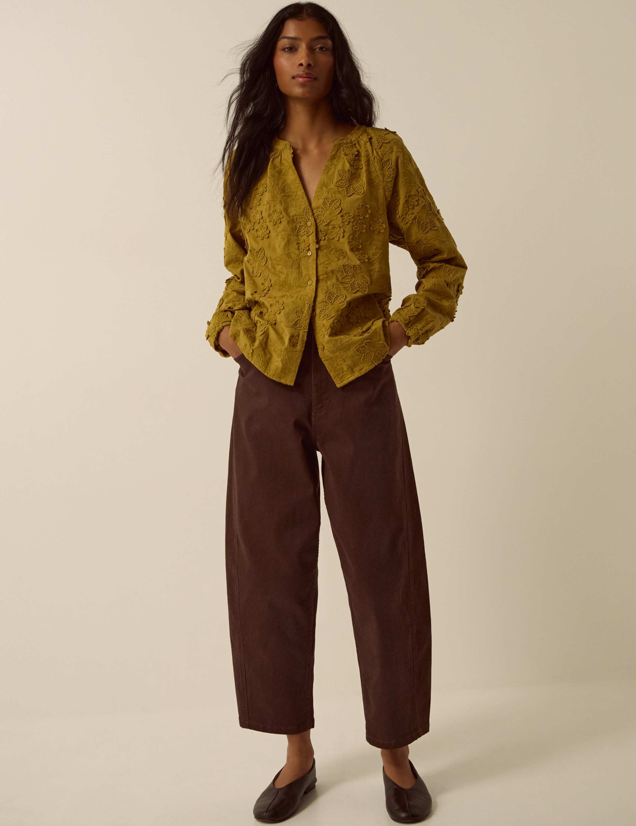 Pure Cotton Embroidered Round Neck Shirt 2 of 5
