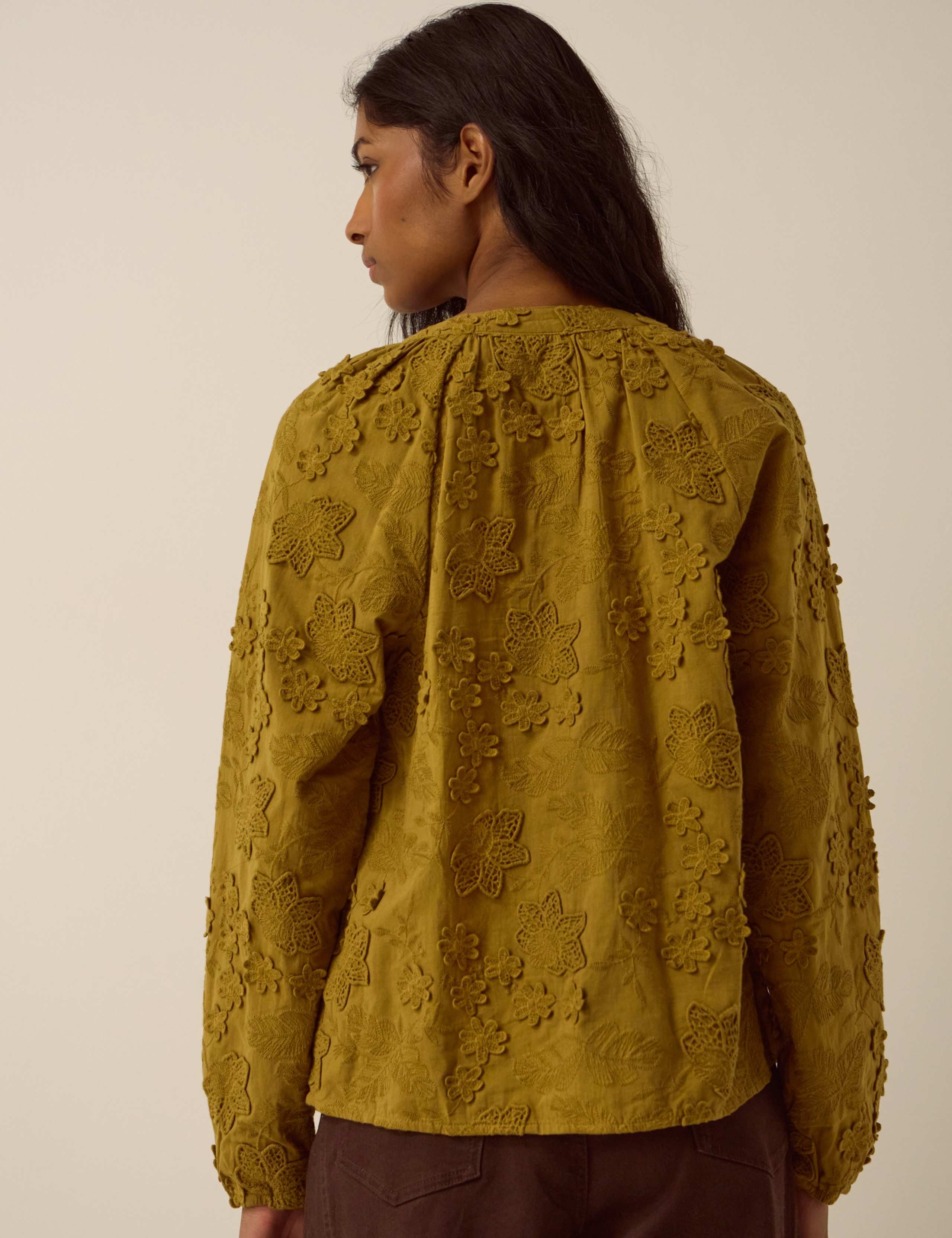 Pure Cotton Embroidered Round Neck Shirt 4 of 5