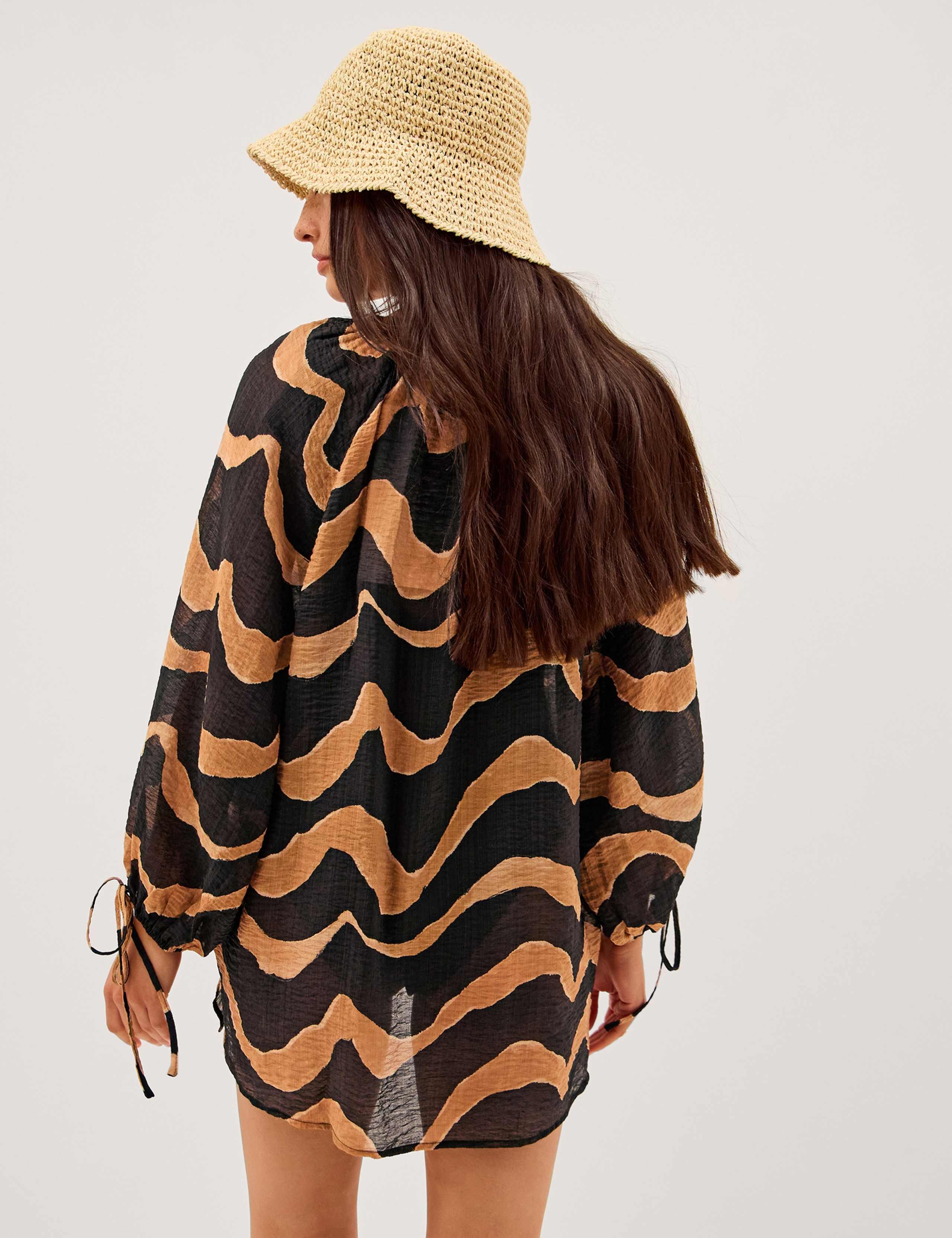 Printed Tie Detail Blouse 5 of 5