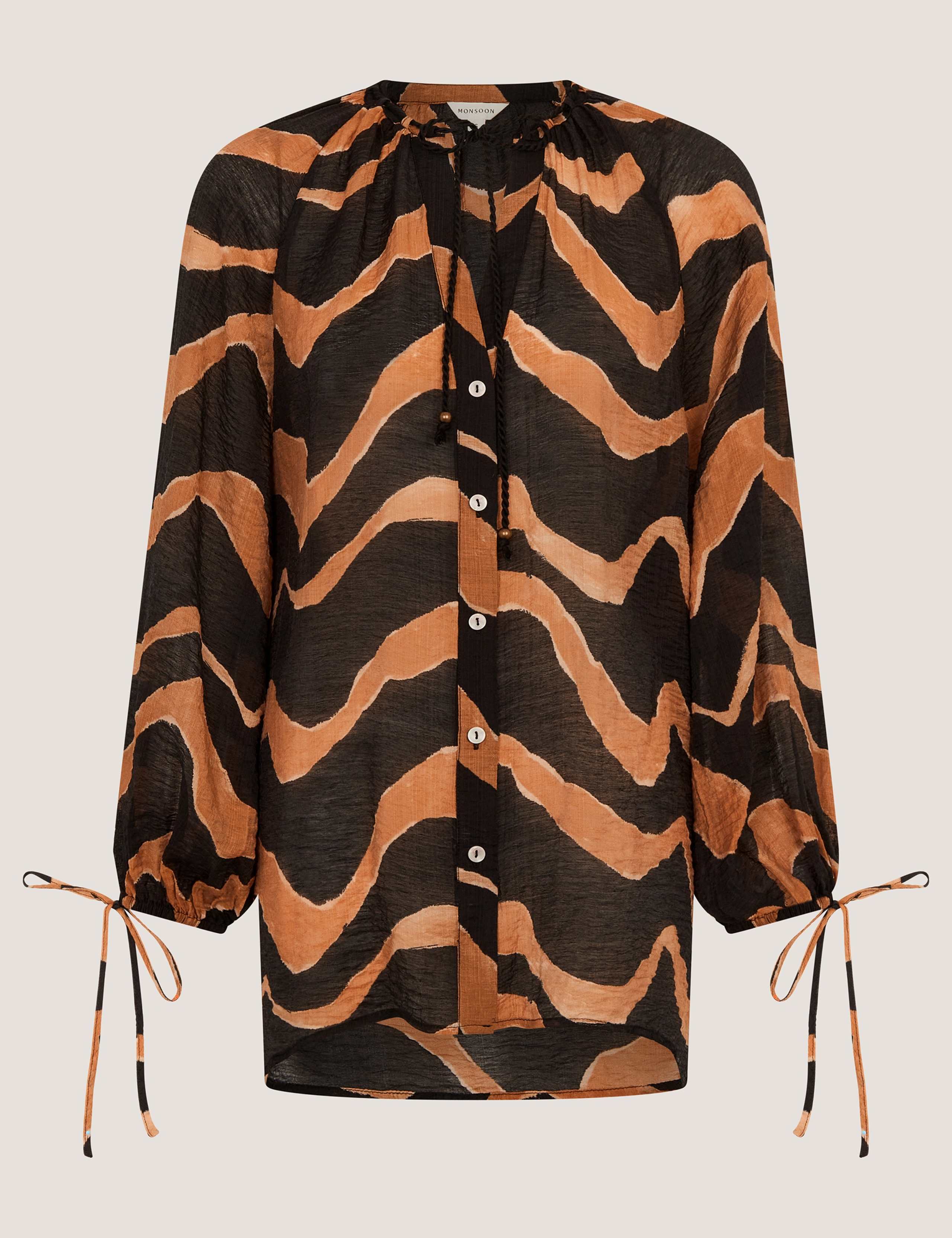 Printed Tie Detail Blouse 2 of 5