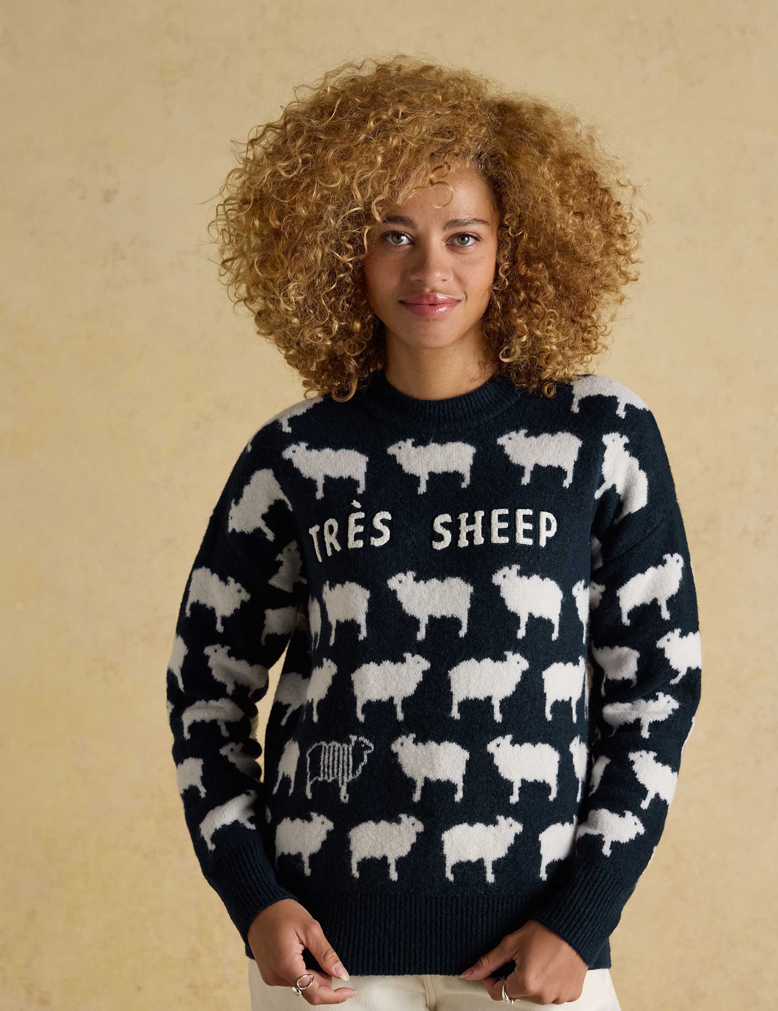 Ribbed Crew Neck Jumper with Wool 1 of 7