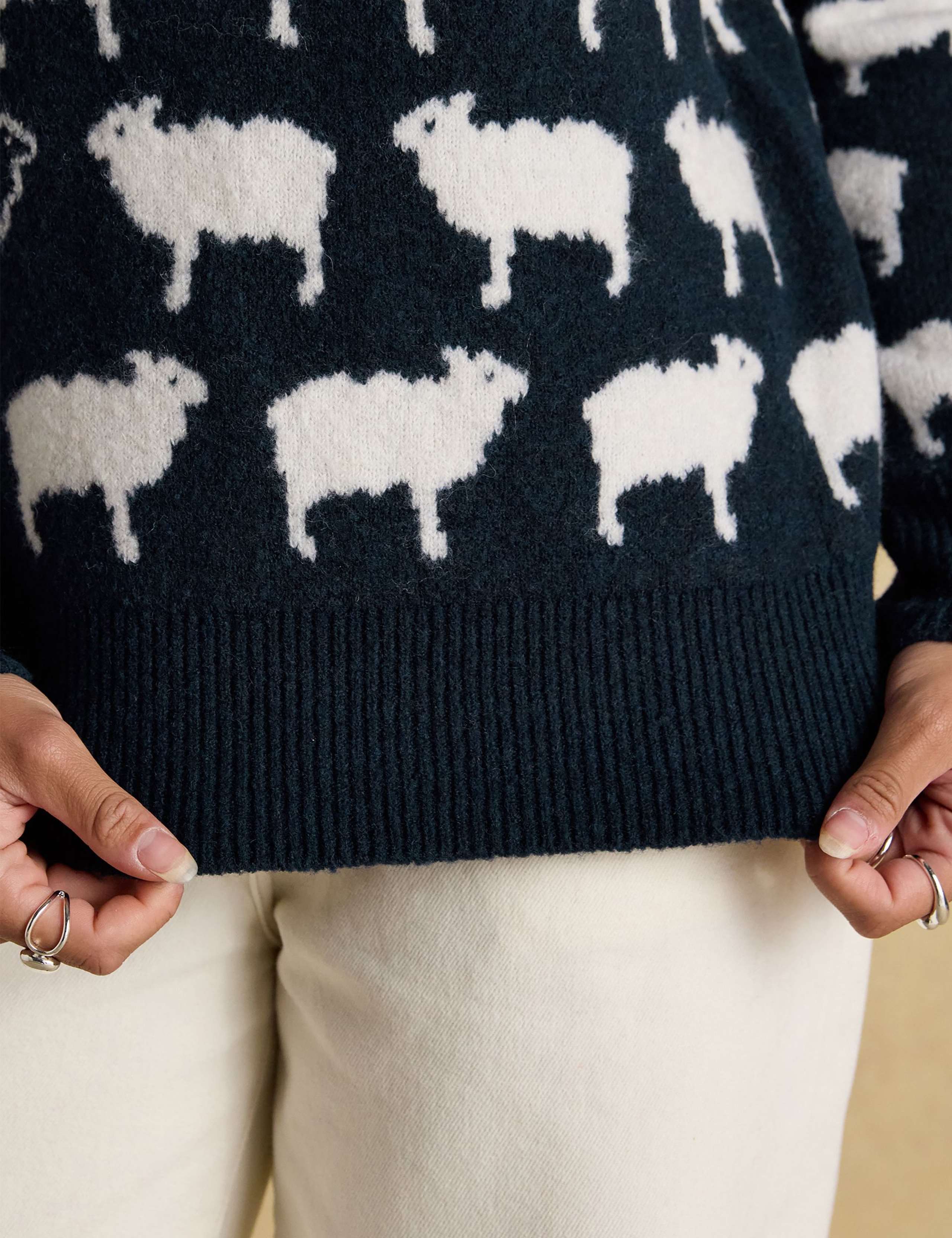 Ribbed Crew Neck Jumper with Wool 6 of 7