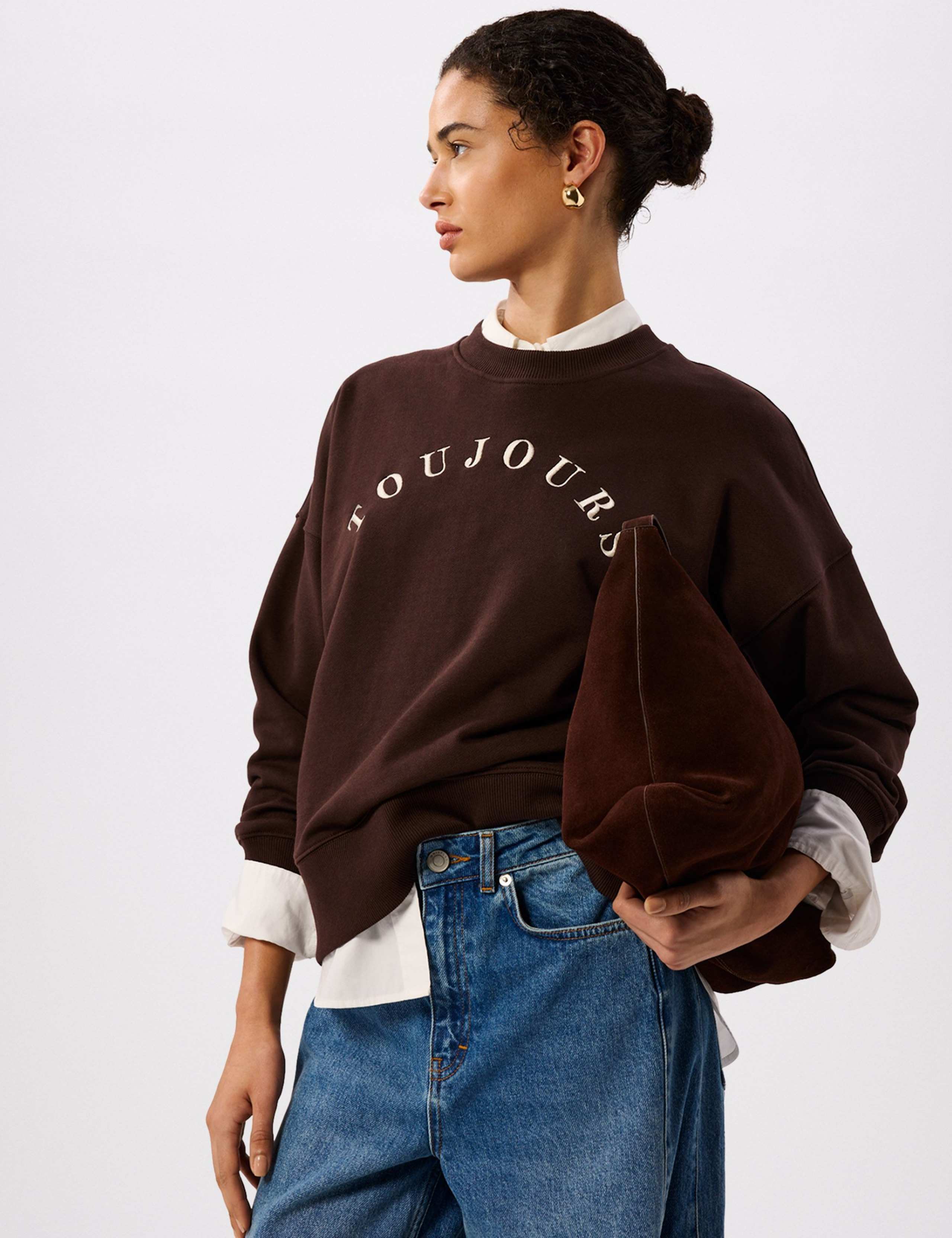 Pure Cotton Slogan Sweatshirt 1 of 6