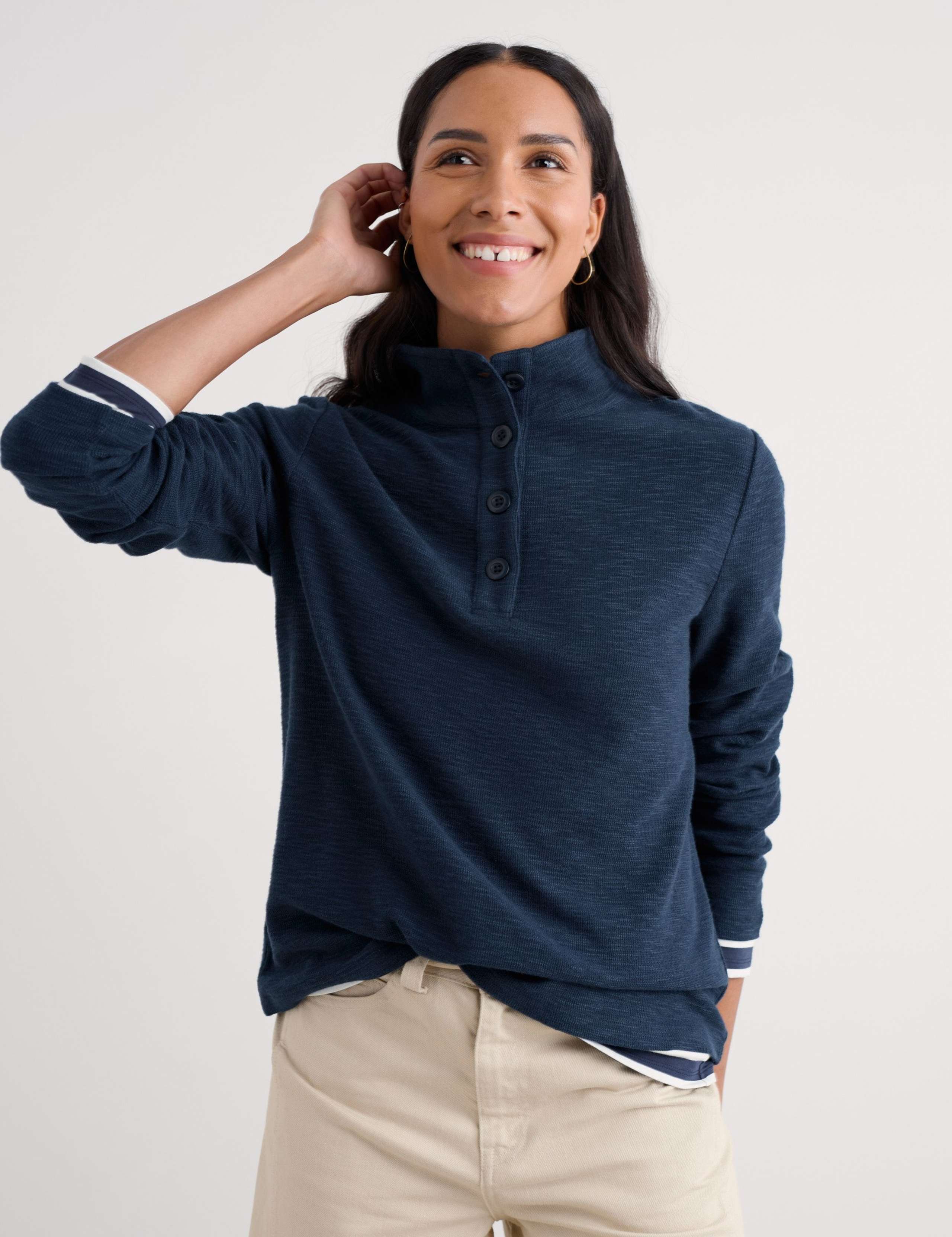 Pure Cotton Funnel Neck Sweatshirt 3 of 5
