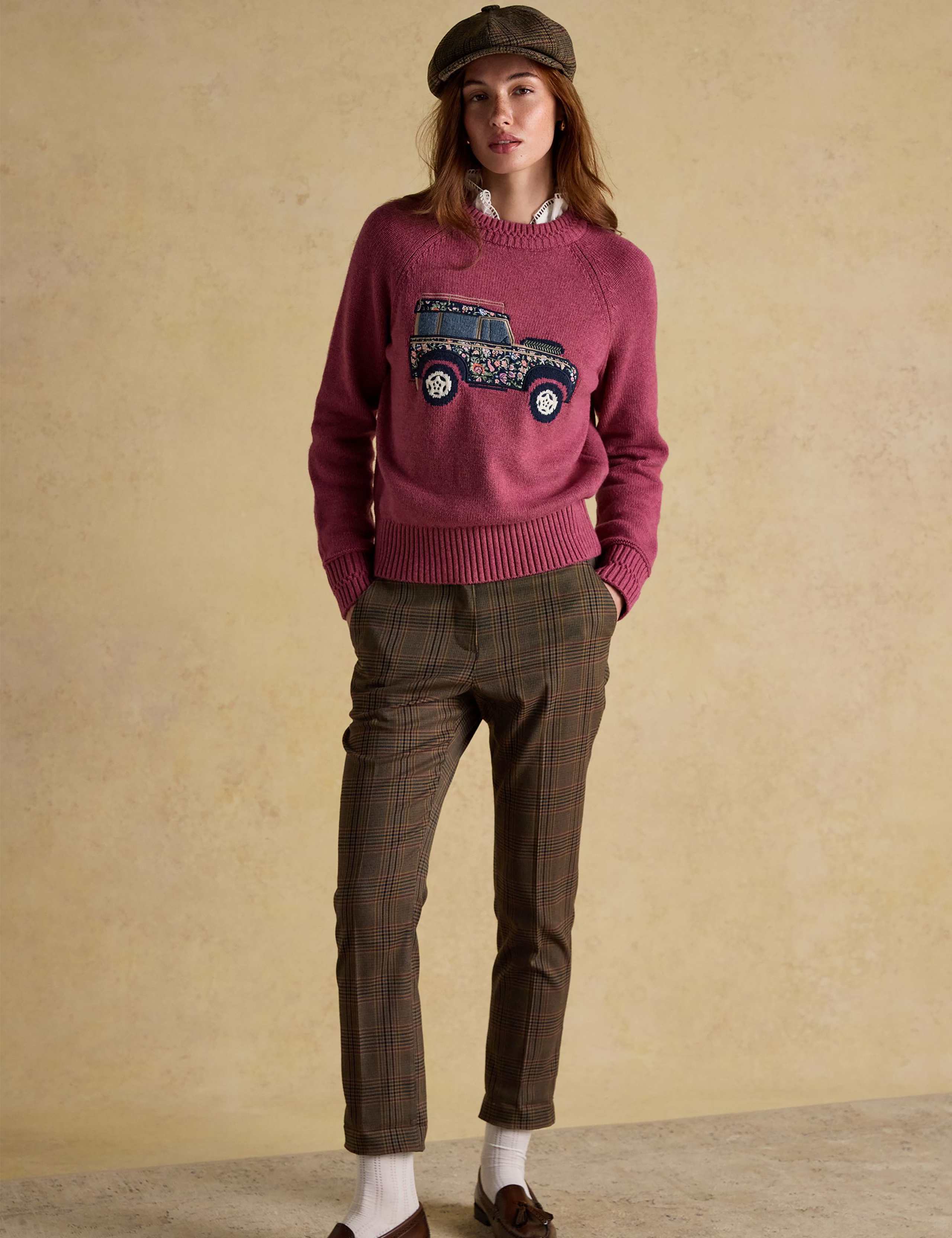 Cotton Rich Embroidered Jumper with Wool 1 of 7