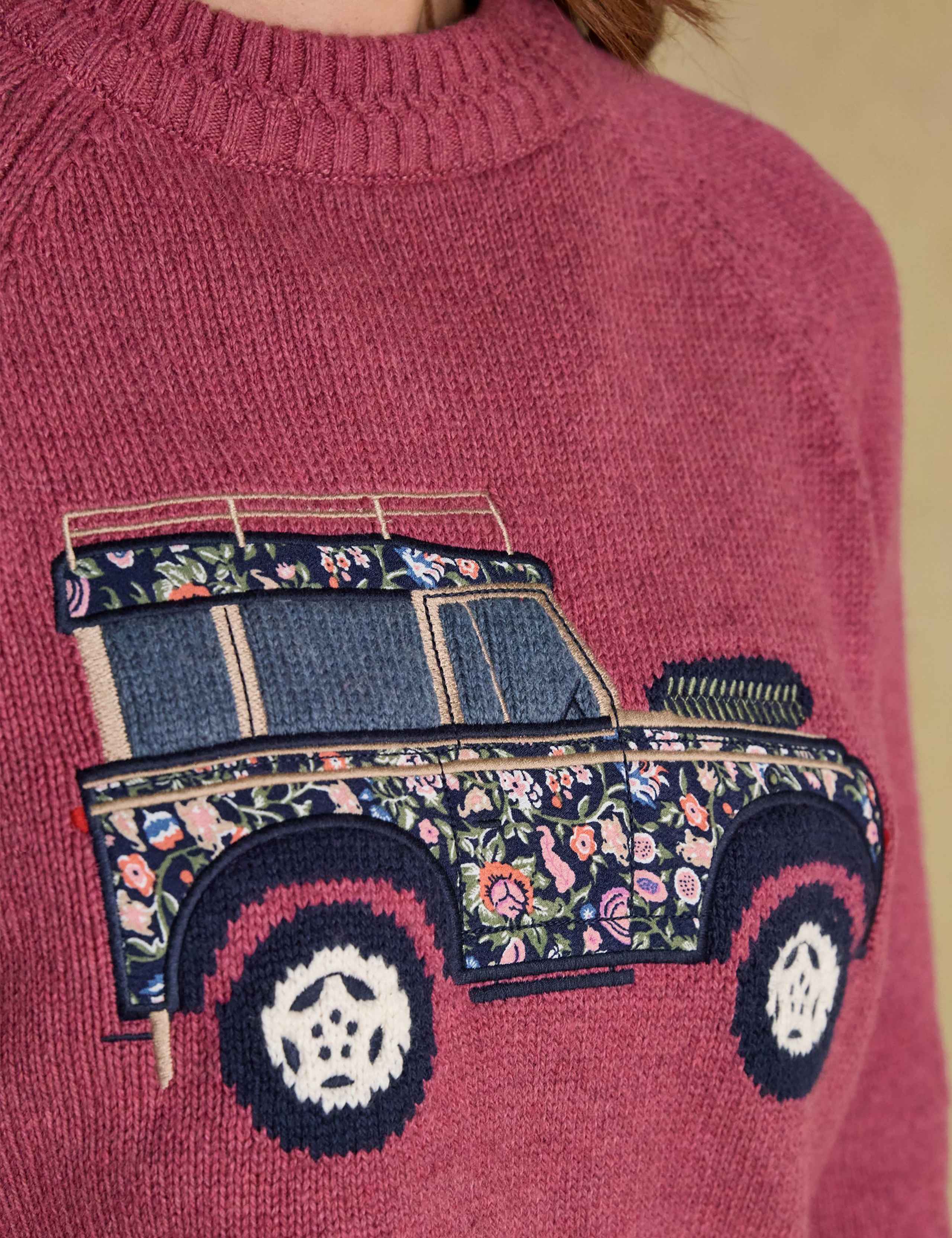 Cotton Rich Embroidered Jumper with Wool 7 of 7