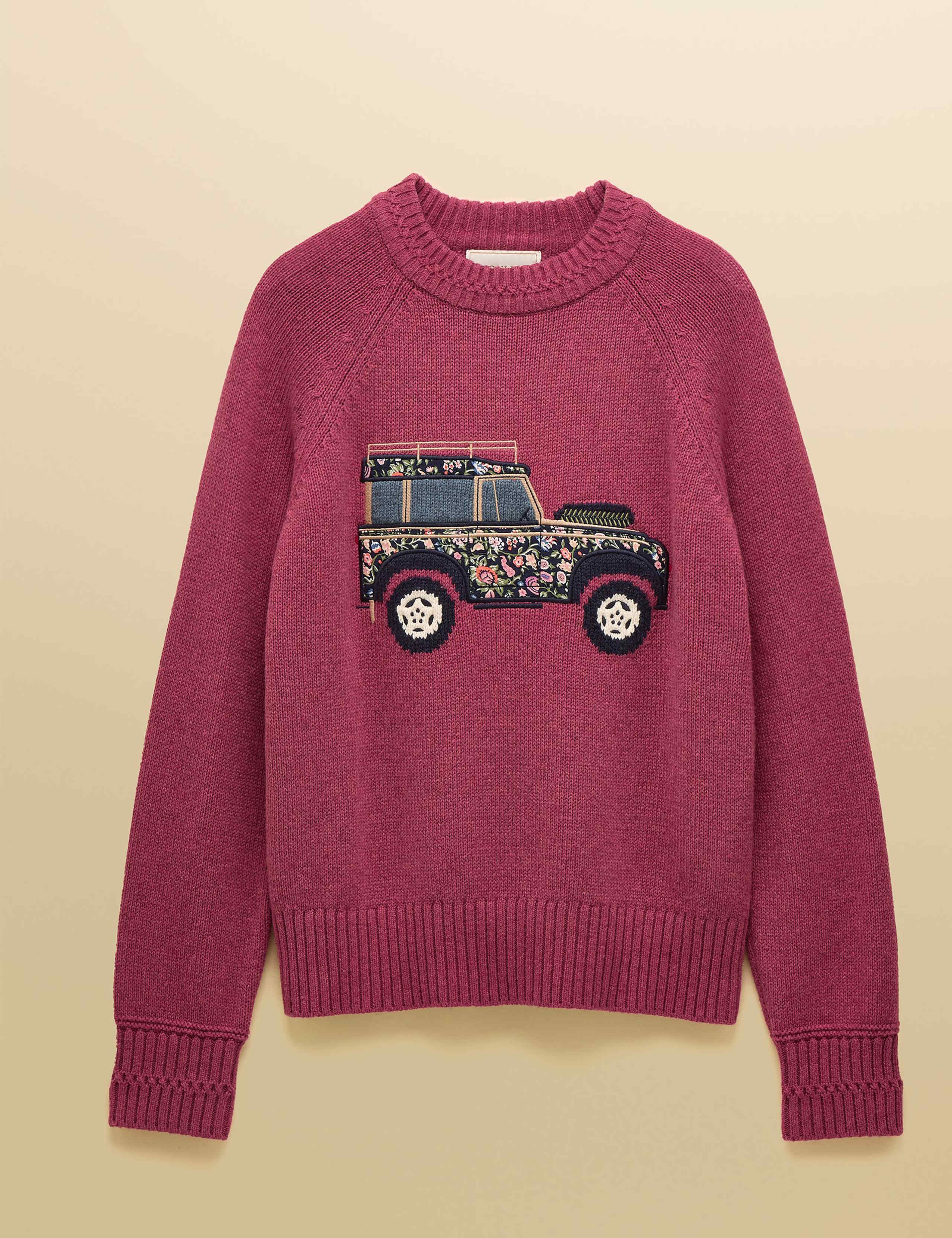 Cotton Rich Embroidered Jumper with Wool 2 of 7