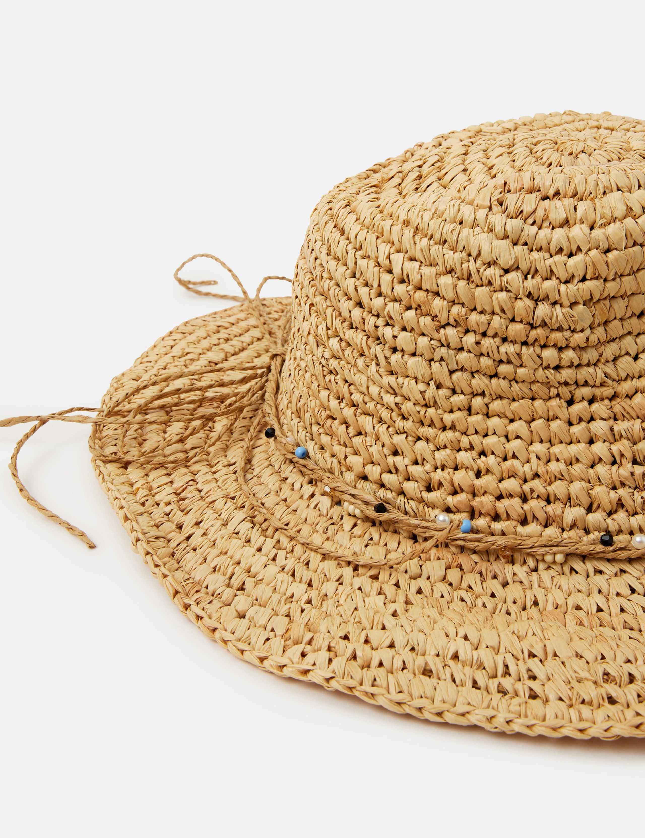 Straw Beaded Hat 3 of 3