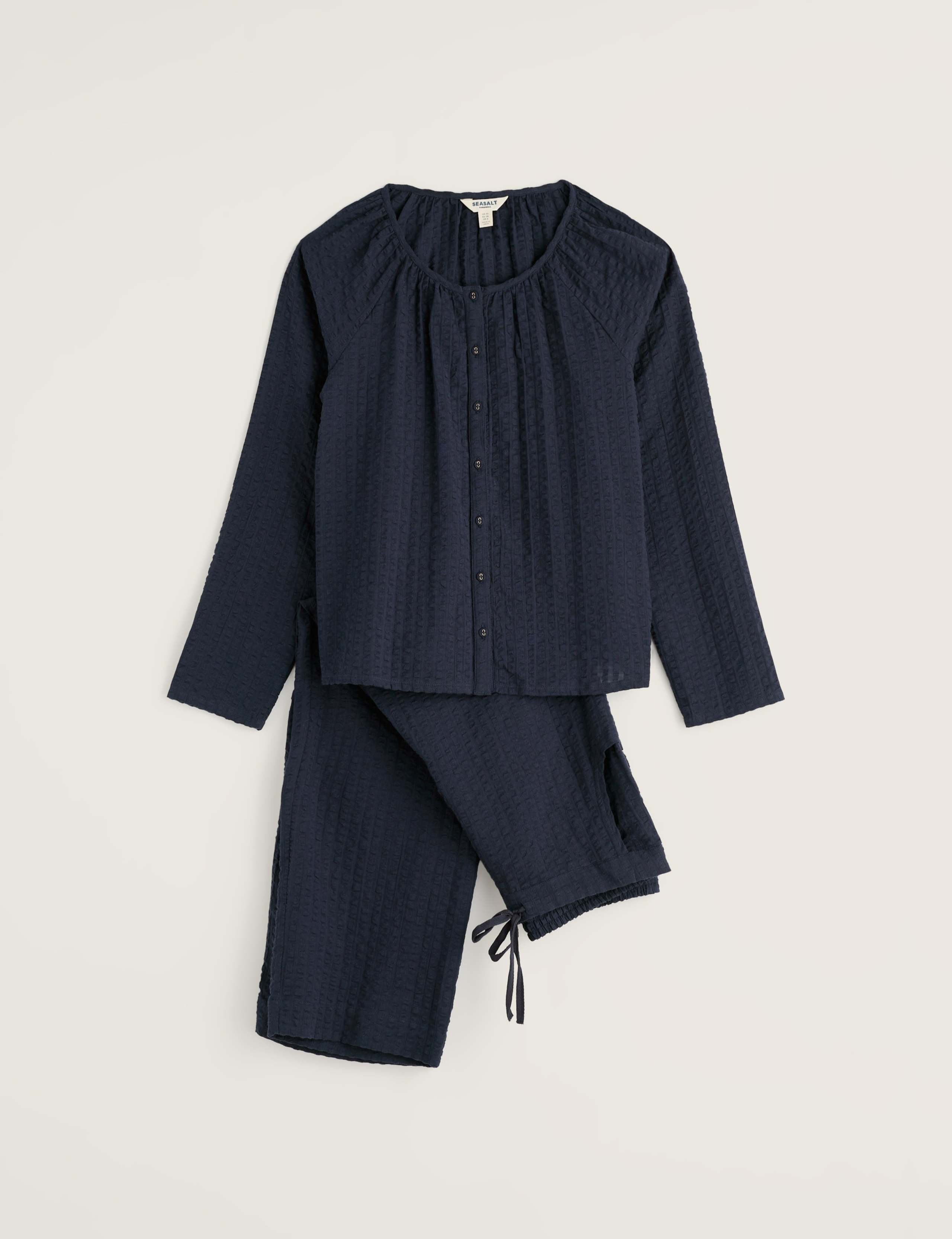 Pure Cotton Textured Pyjama Set 2 of 7