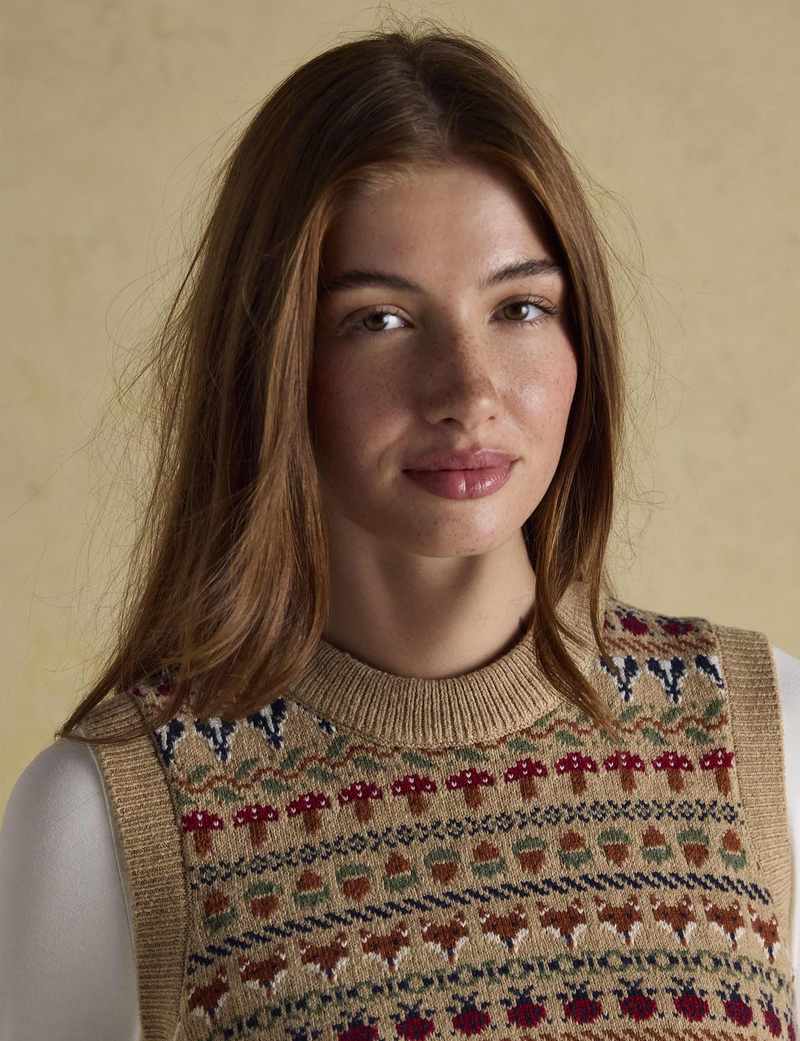 Cotton Rich Fair Isle Crew Neck Knitted Vest 5 of 7