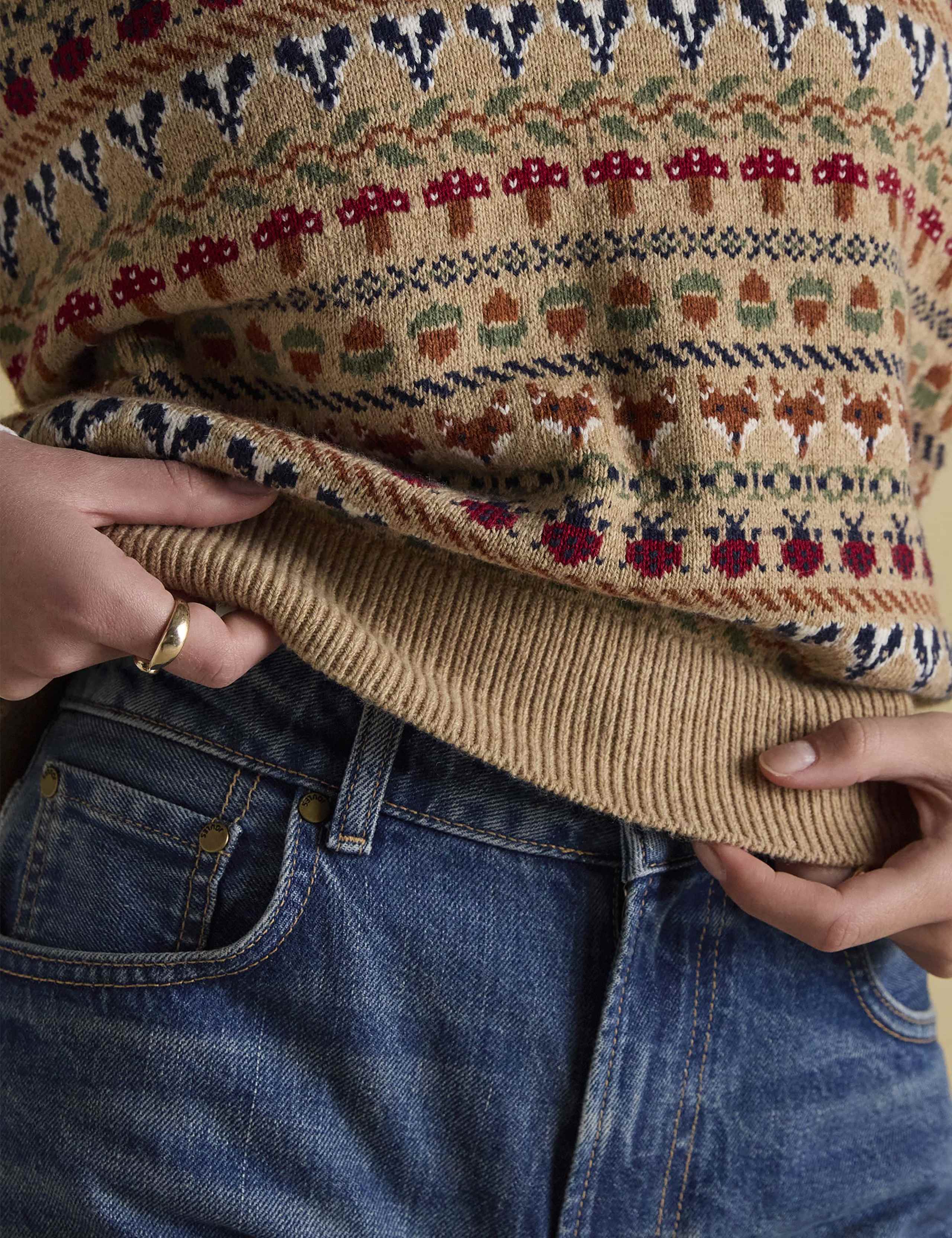 Cotton Rich Fair Isle Crew Neck Knitted Vest 6 of 7