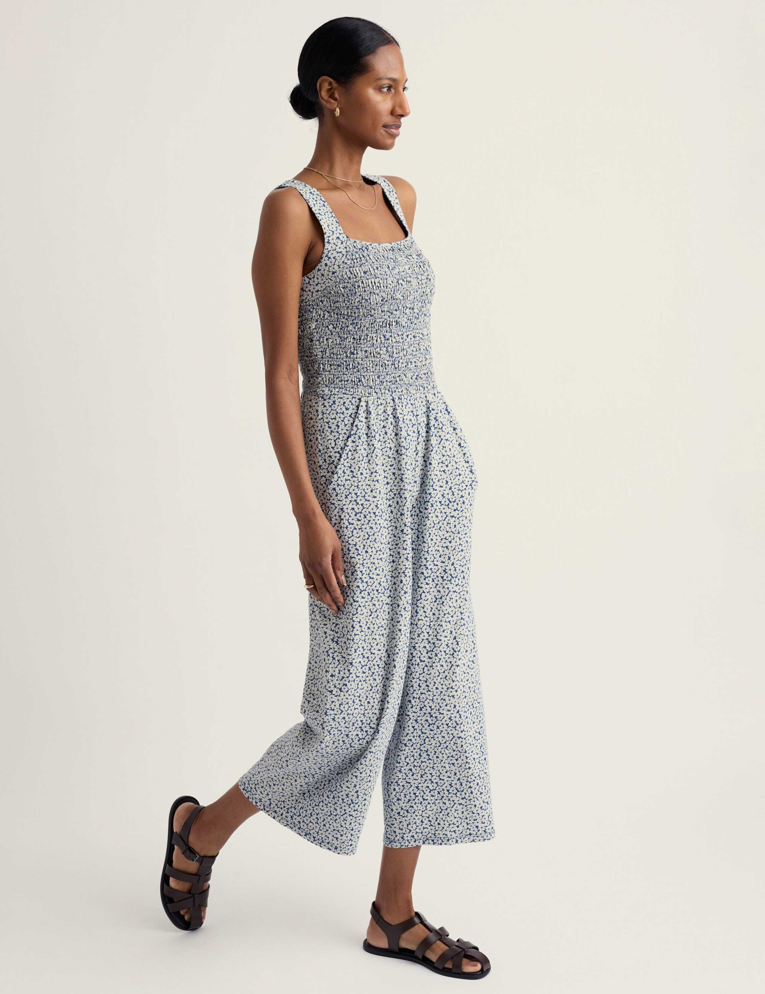 Cotton Rich Jersey Printed Cropped Jumpsuit 3 of 5